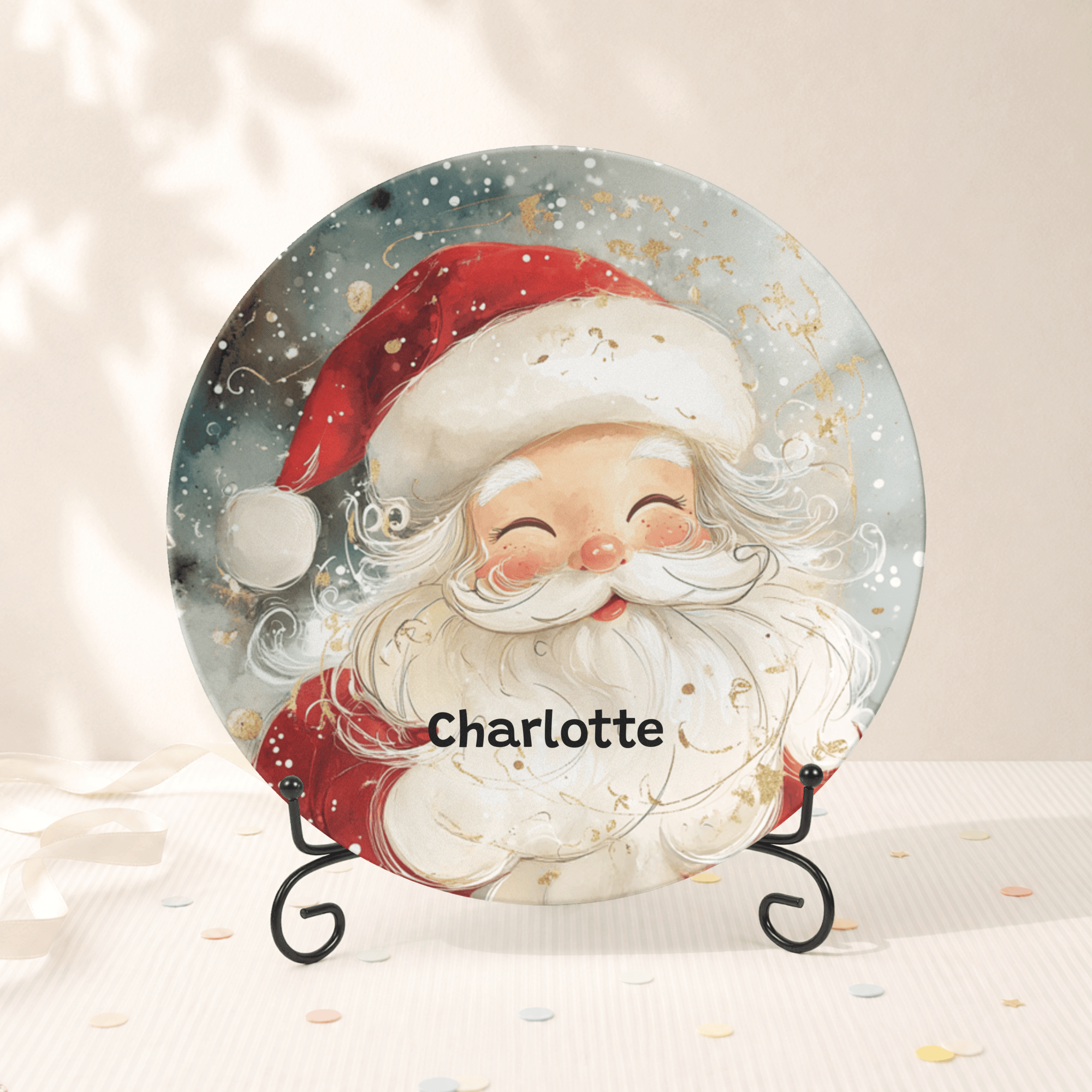 Personalized Santa Magic Plate Plate With Stand by Lil Plate Shop