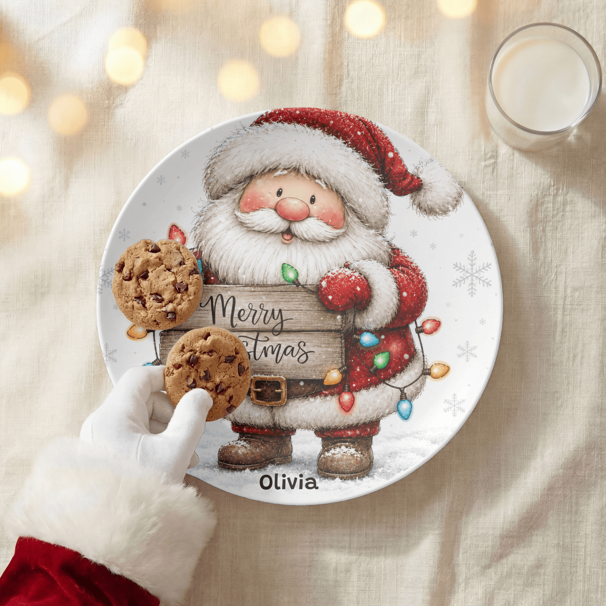 Personalized Santa Merry Christmas Plate by Lil Plate Shop