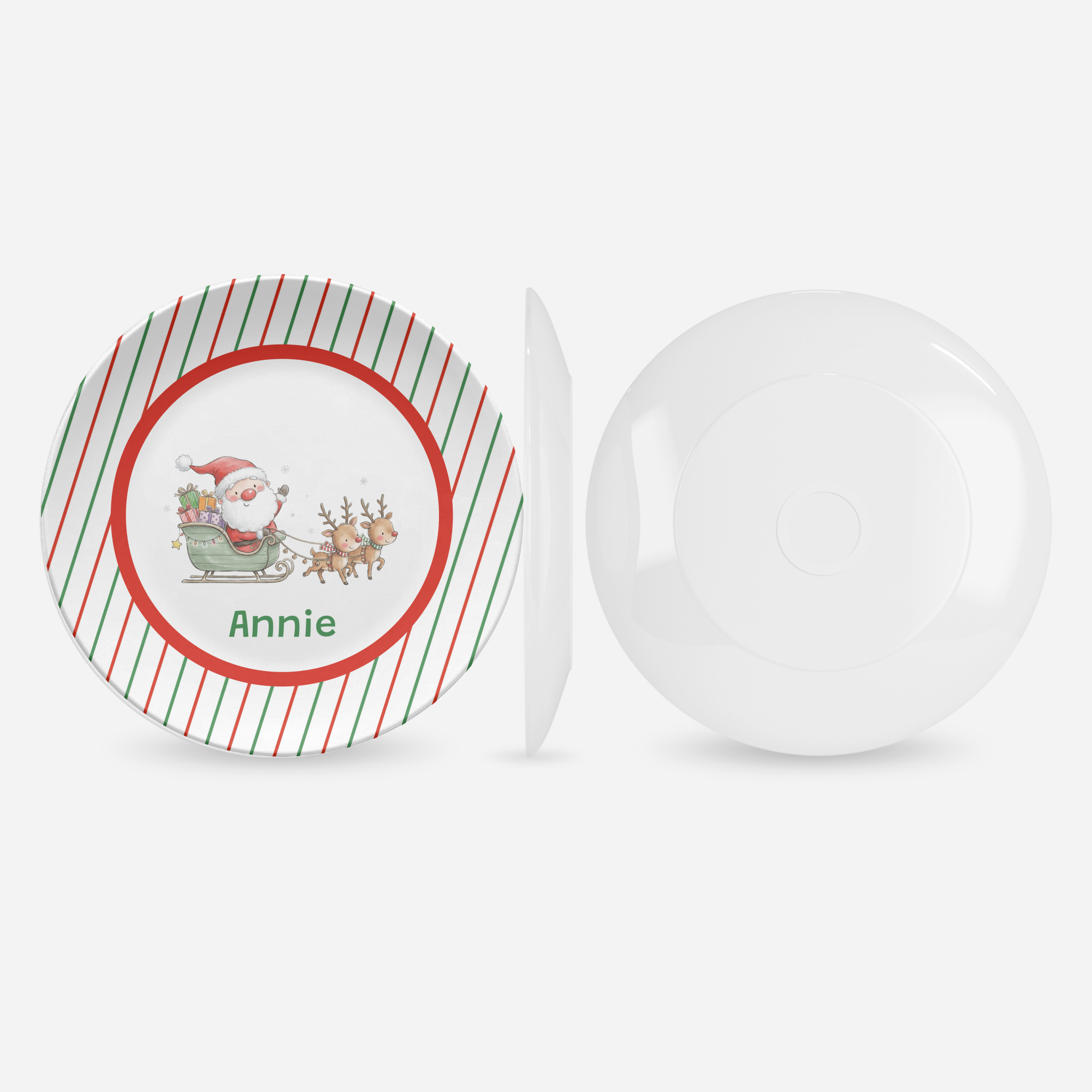 Personalized Santa Reindeer Plate by Lil Plate Shop