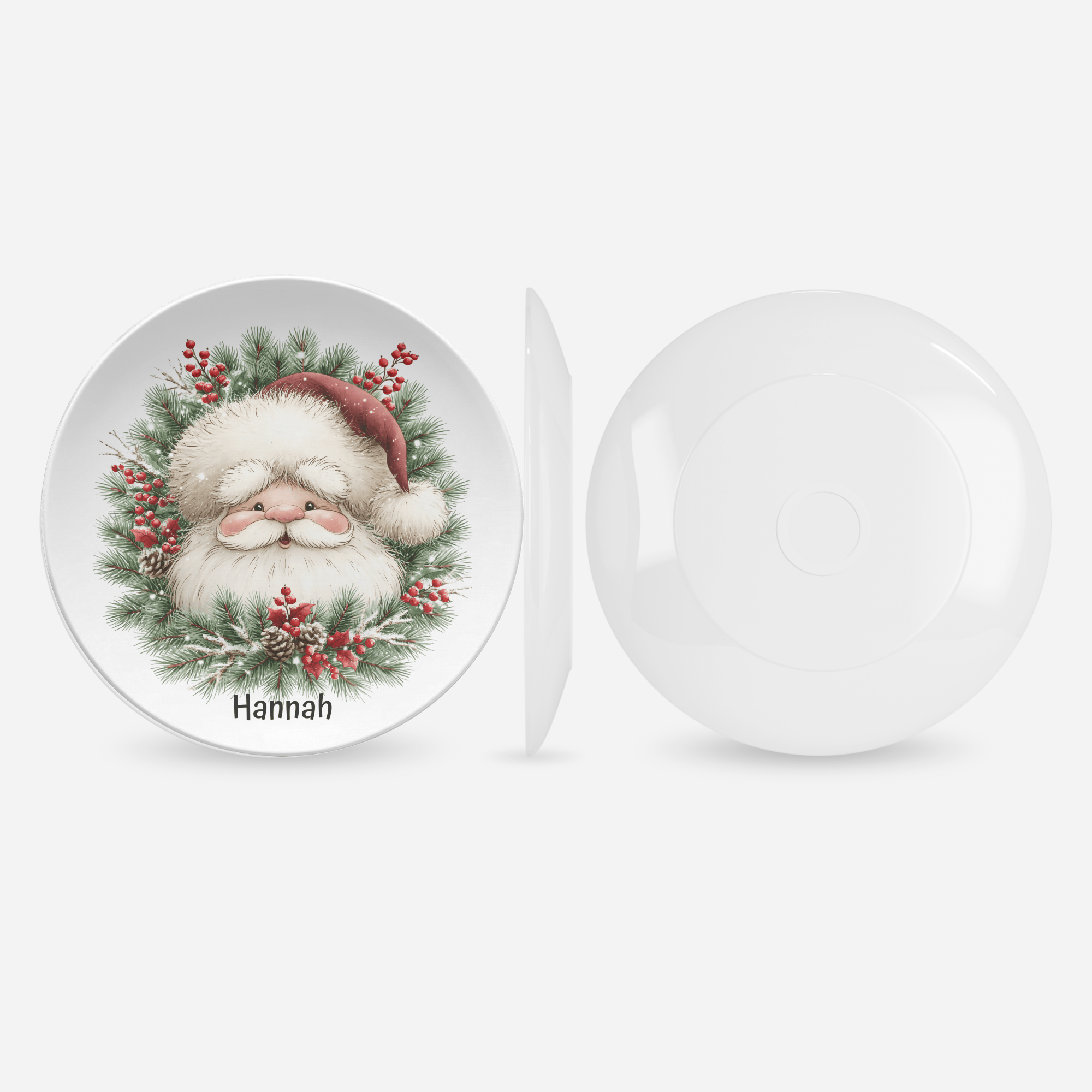 Personalized Santa Wreath Plate by Lil Plate Shop