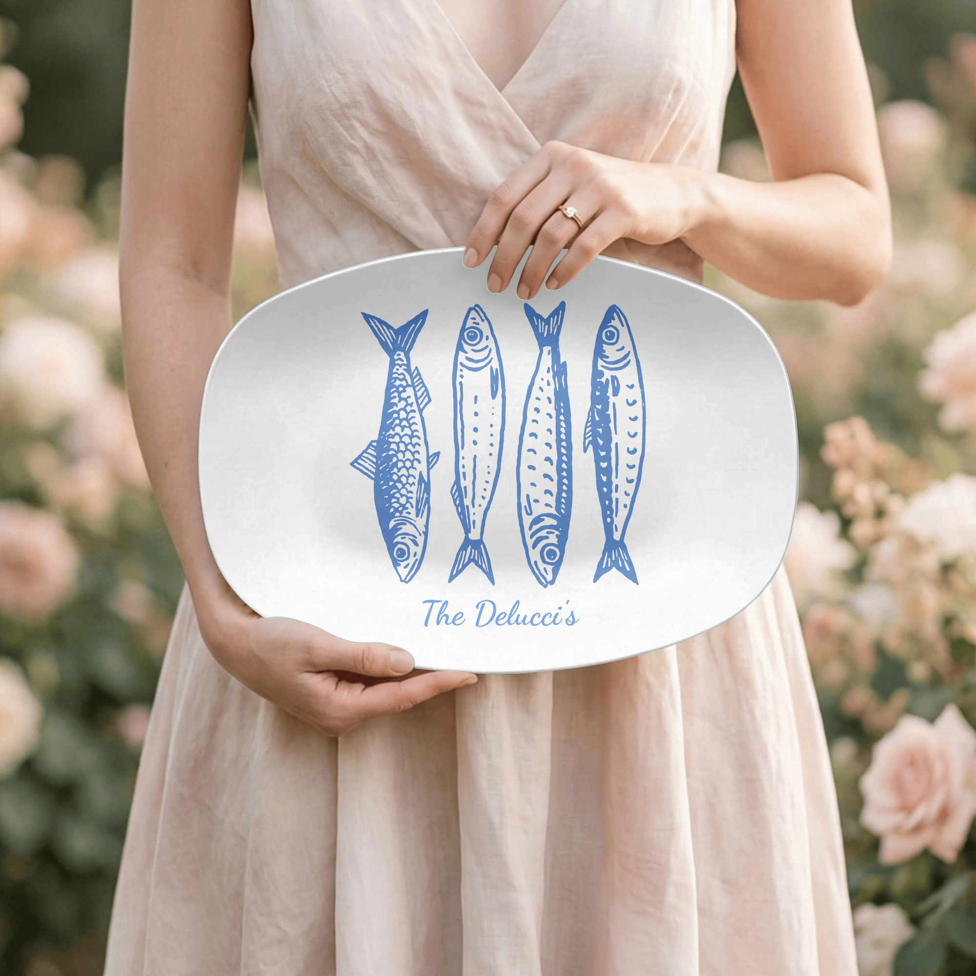 Personalized Sardine Family Platter by Lil Plate Shop