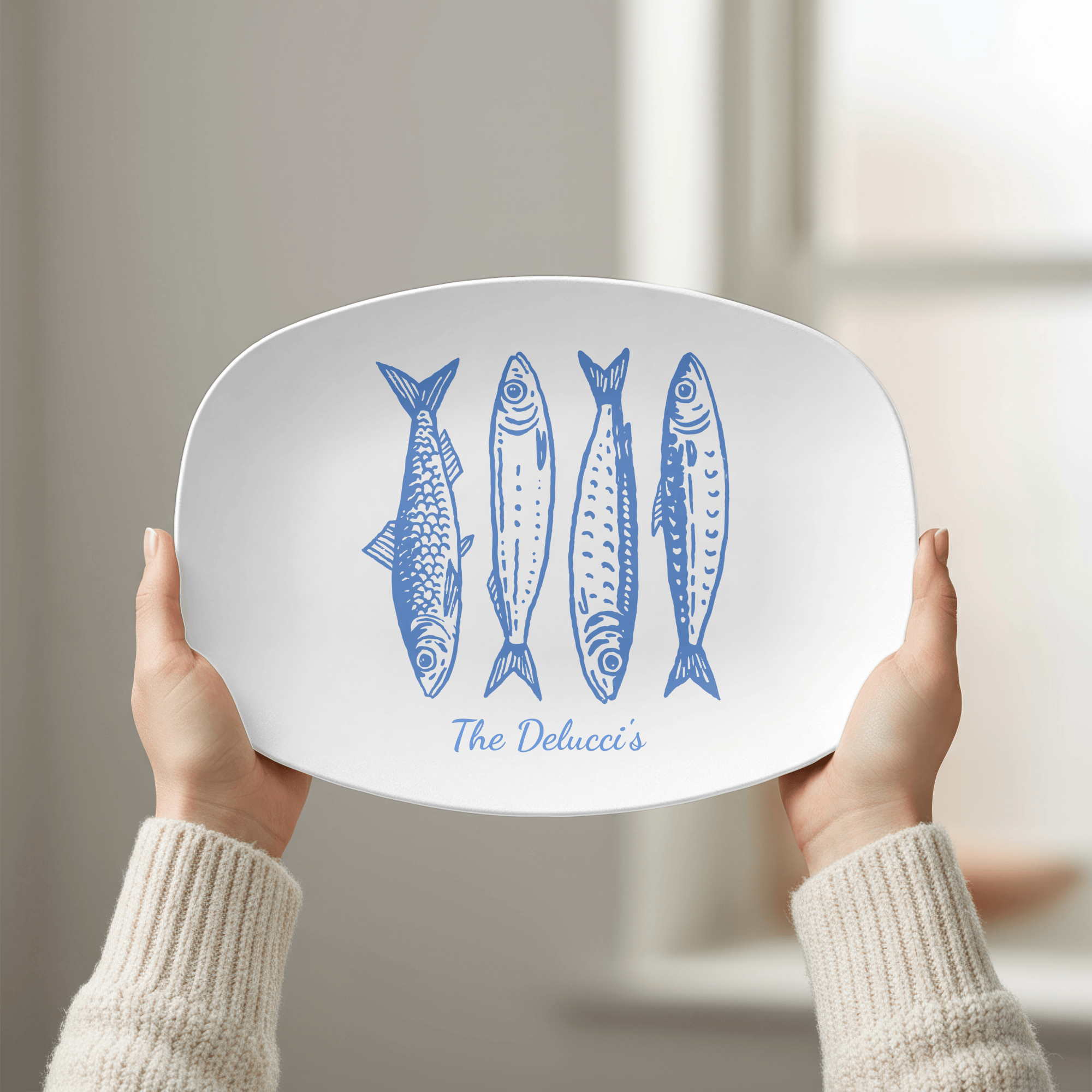 Personalized Sardine Family Platter by Lil Plate Shop