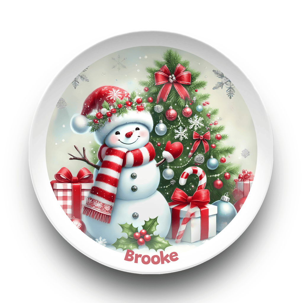 Personalized Snowman Christmas Plate by Lil Plate Shop