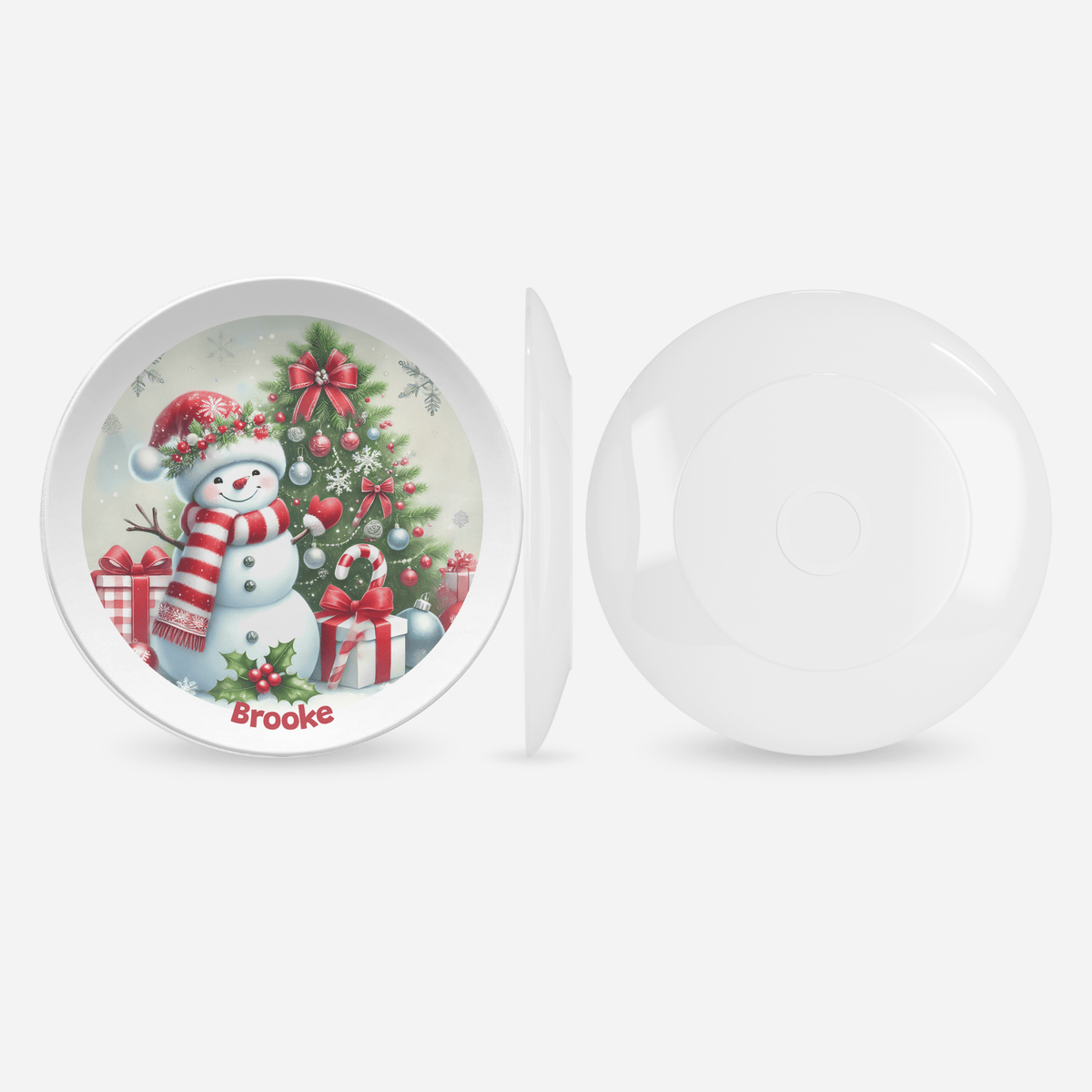 Personalized Snowman Christmas Plate by Lil Plate Shop