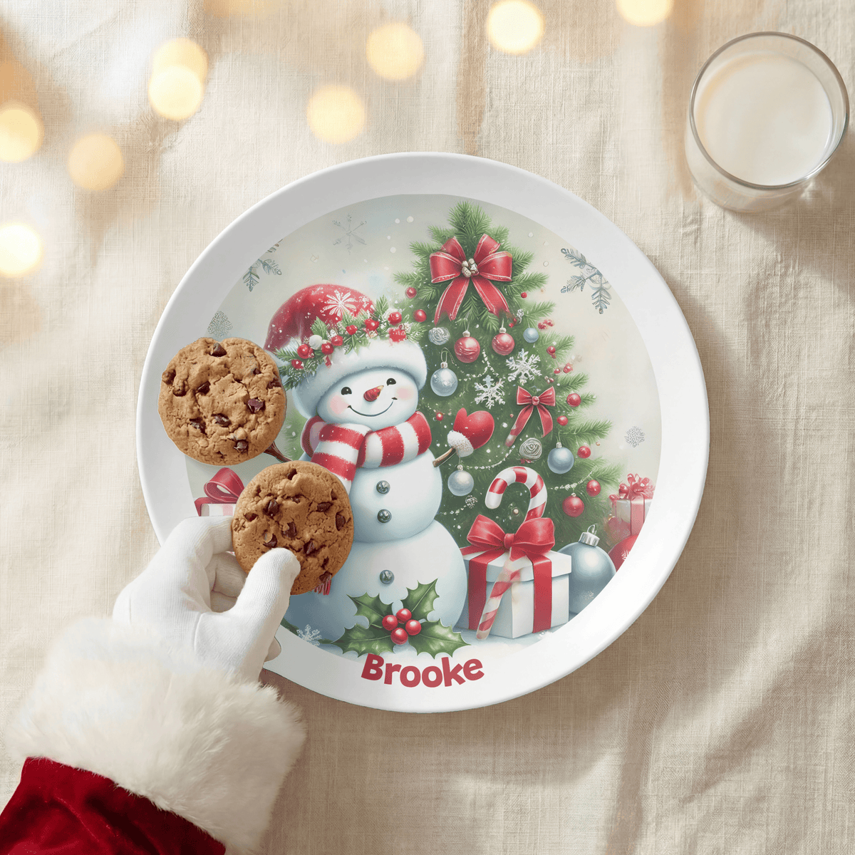 Personalized Snowman Christmas Plate by Lil Plate Shop