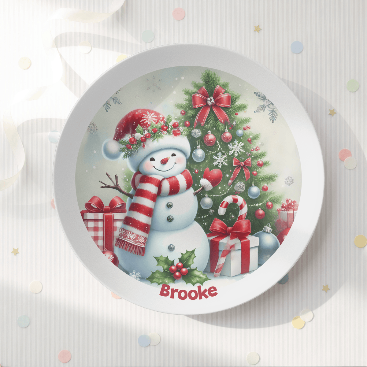 Personalized Snowman Christmas Plate by Lil Plate Shop