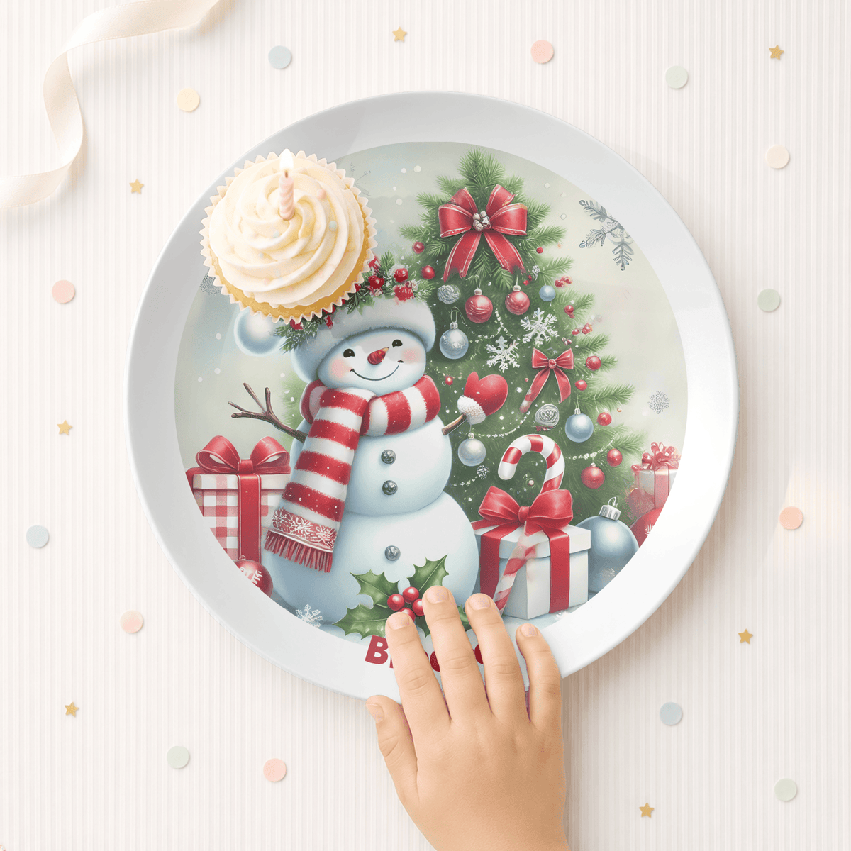Personalized Snowman Christmas Plate by Lil Plate Shop