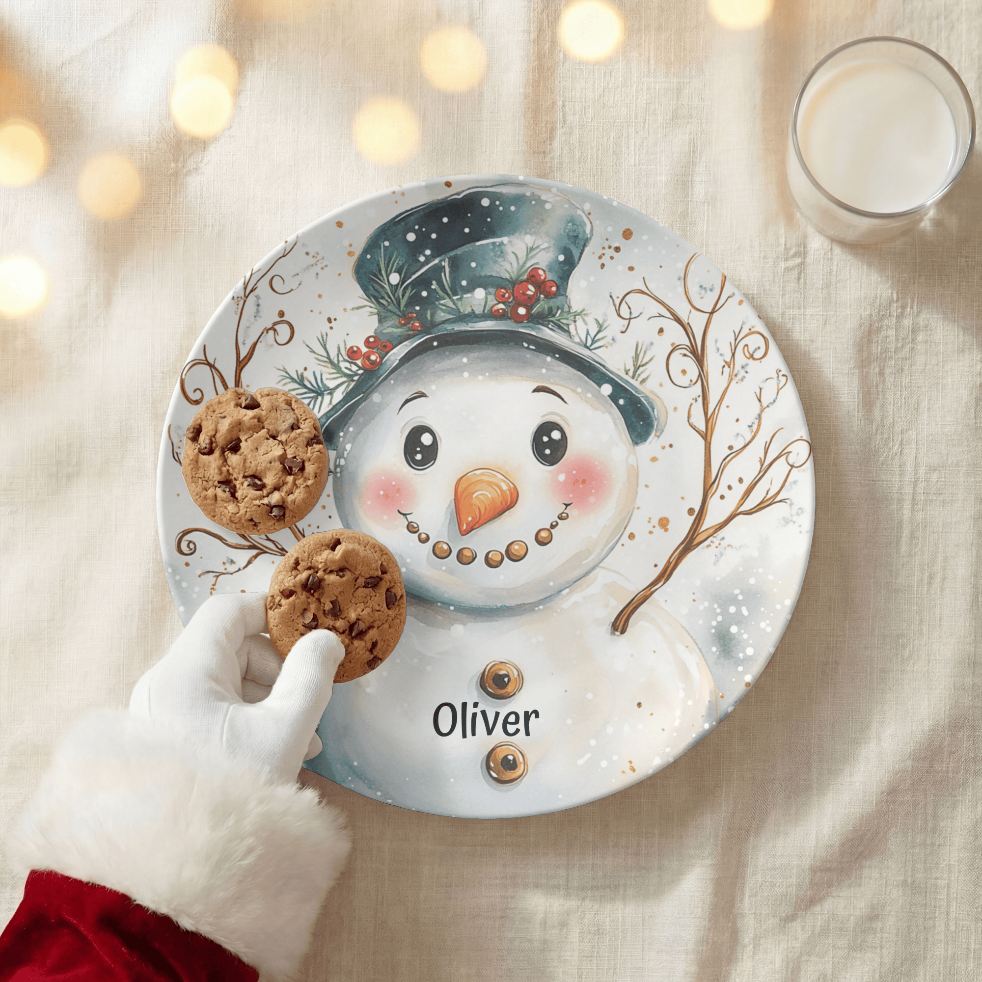 Personalized Snowman Holiday Plate by Lil Plate Shop