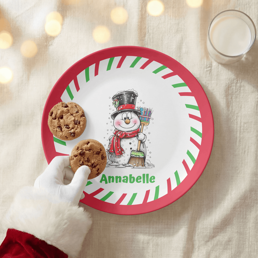Personalized Snowman Plate by Lil Plate Shop