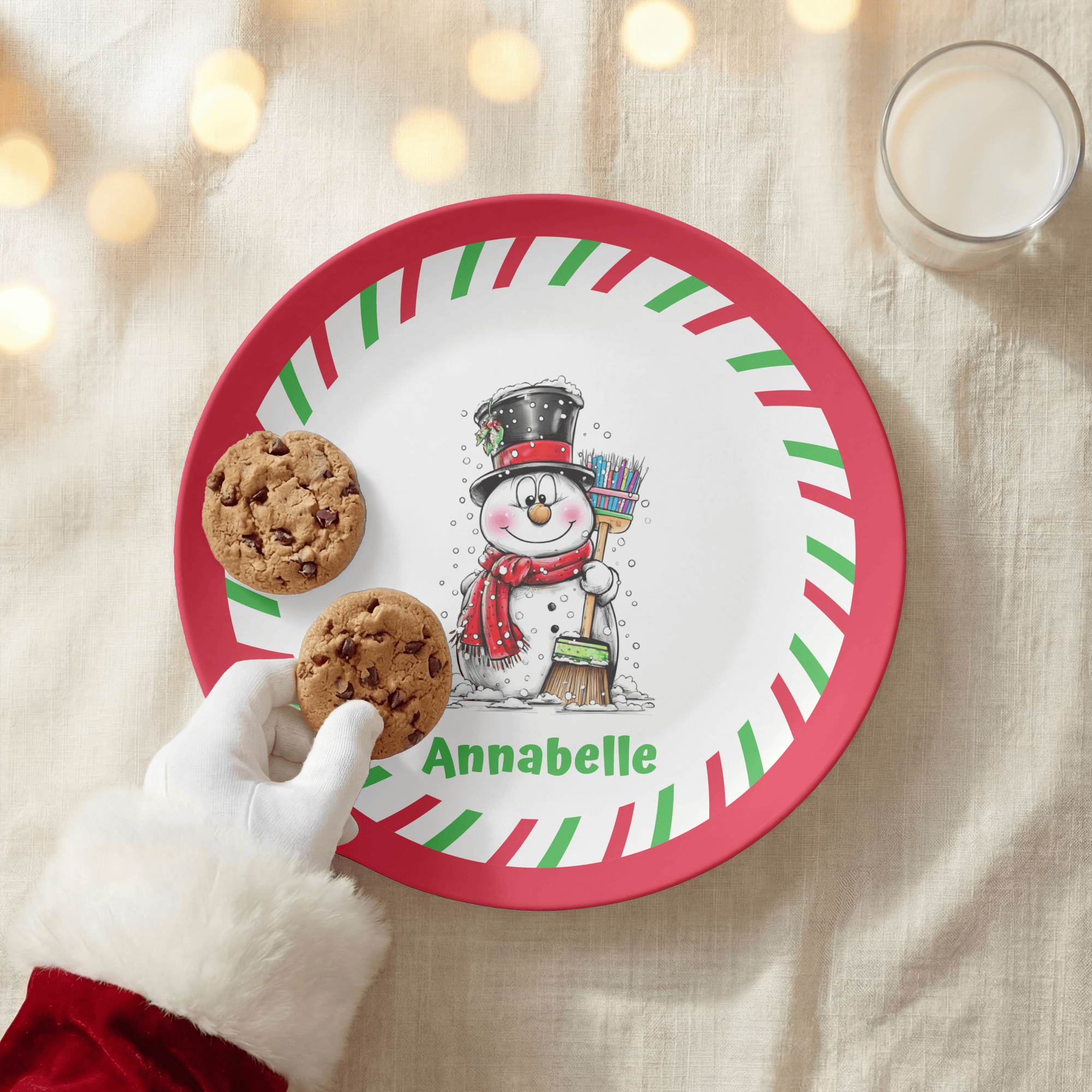 Personalized Snowman Plate by Lil Plate Shop