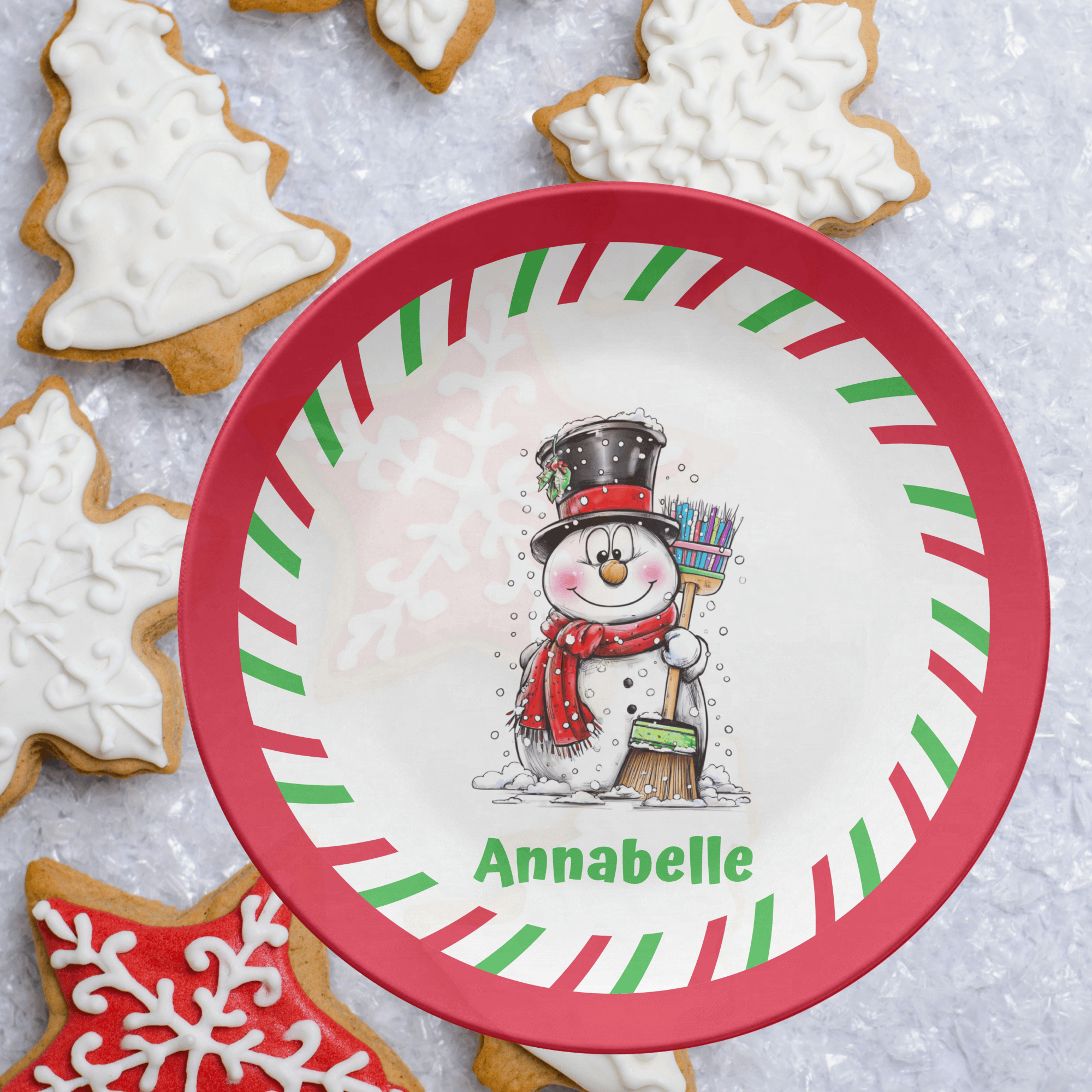 Personalized Snowman Plate by Lil Plate Shop