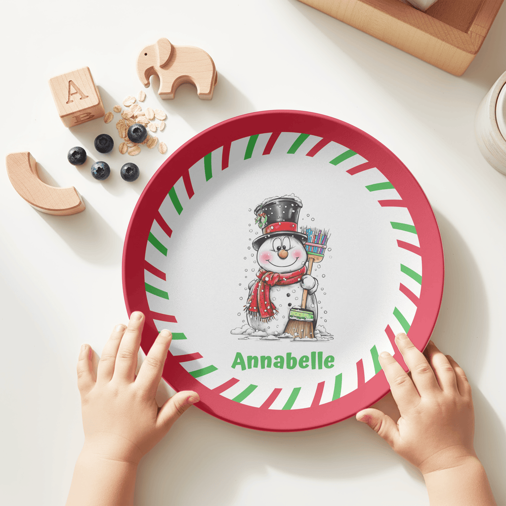 Personalized Snowman Plate by Lil Plate Shop