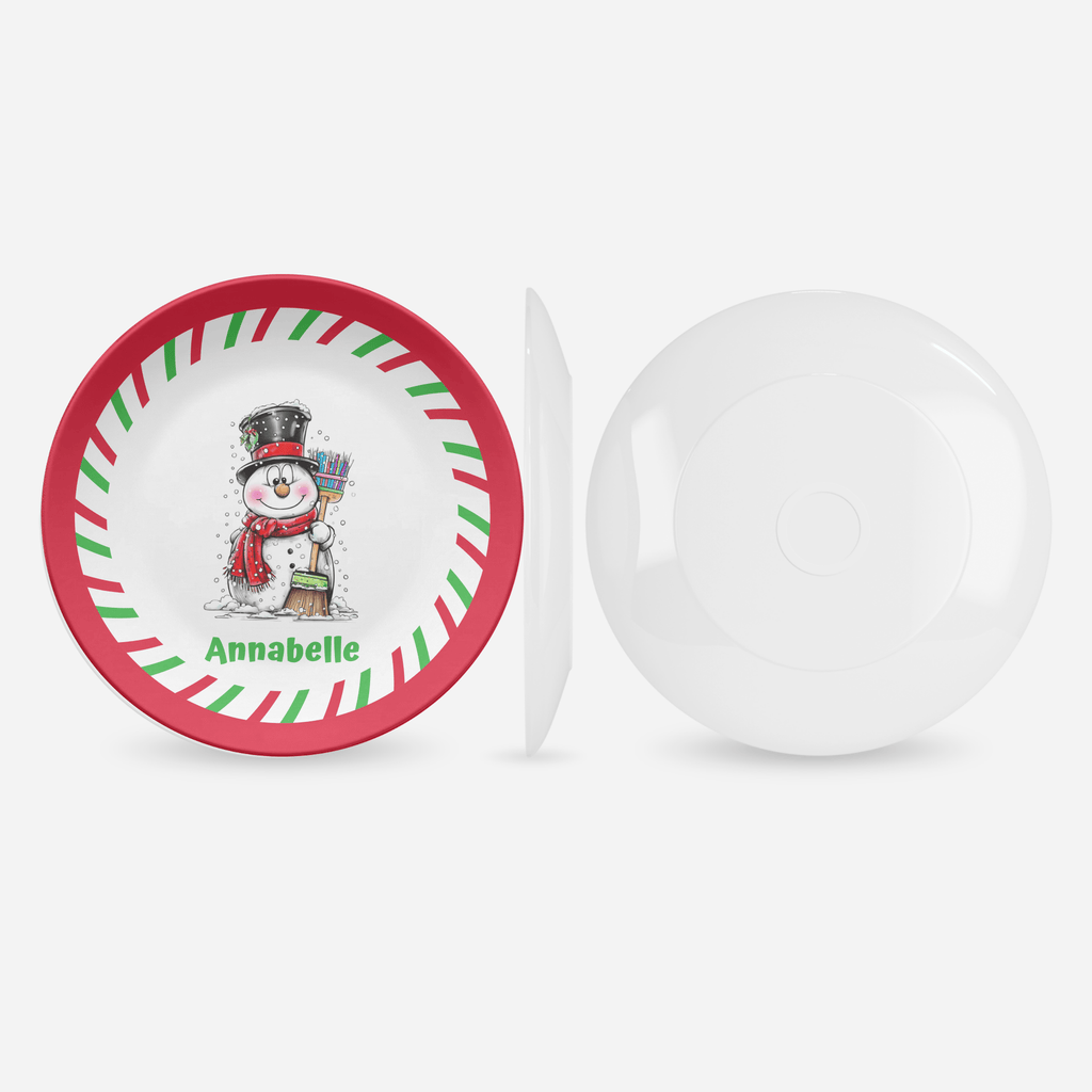 Personalized Snowman Plate by Lil Plate Shop