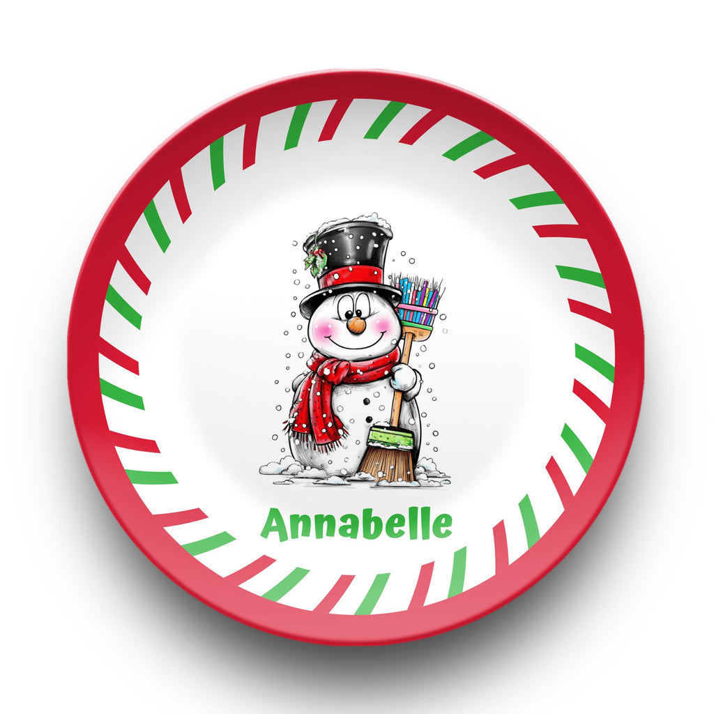 Personalized Snowman Plate by Lil Plate Shop
