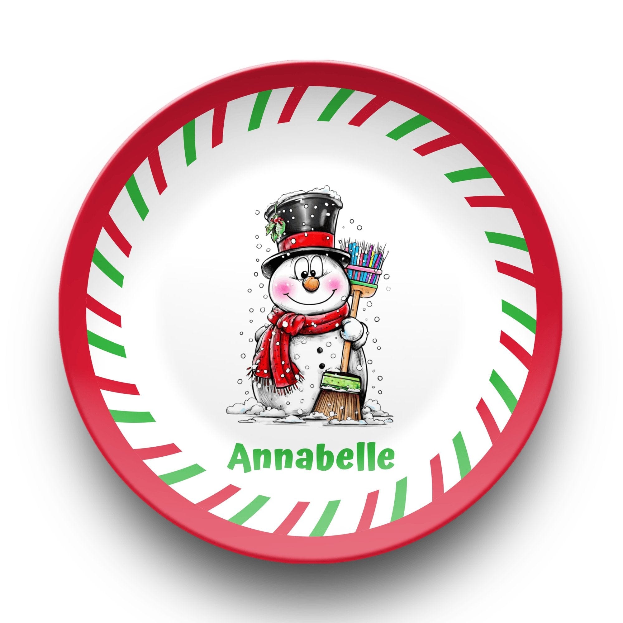 Personalized Snowman Plate by Lil Plate Shop