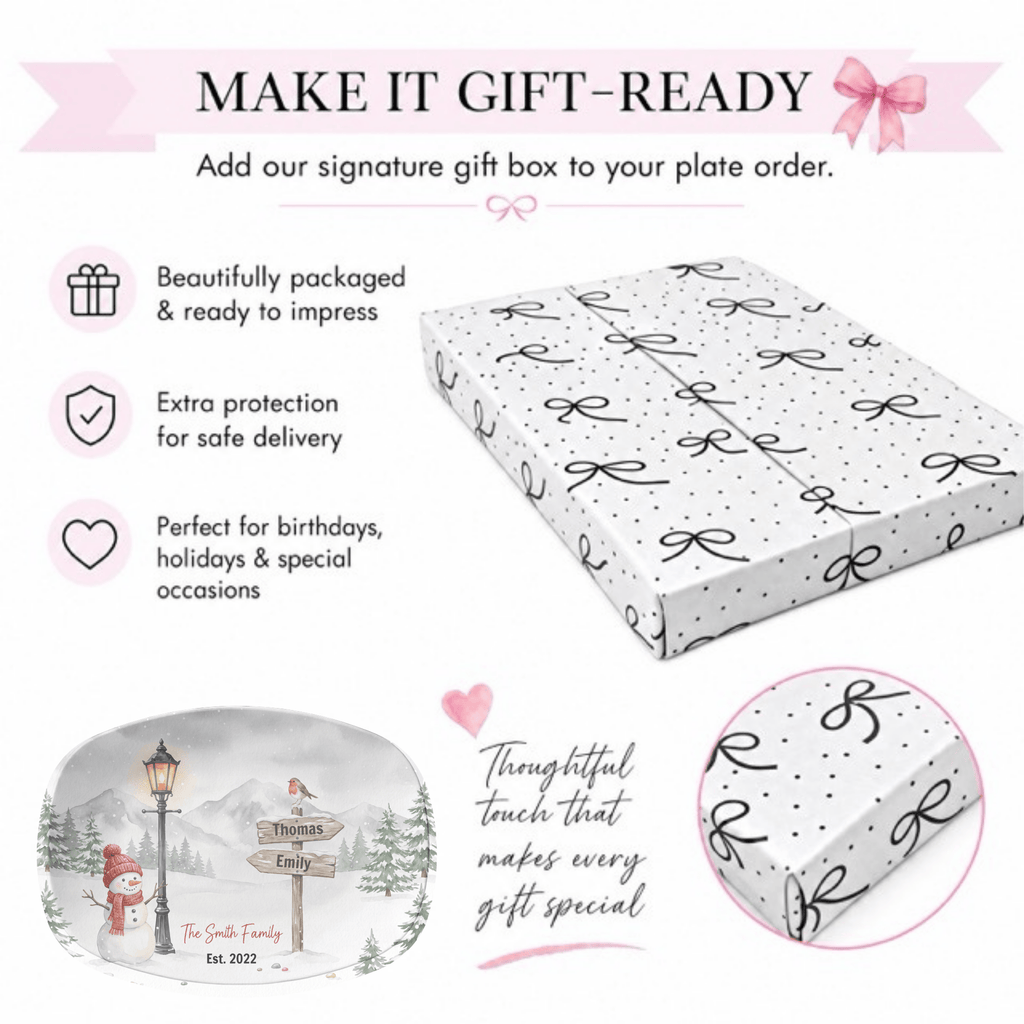 Personalized Snowy Christmas Family Platter by Lil Plate Shop