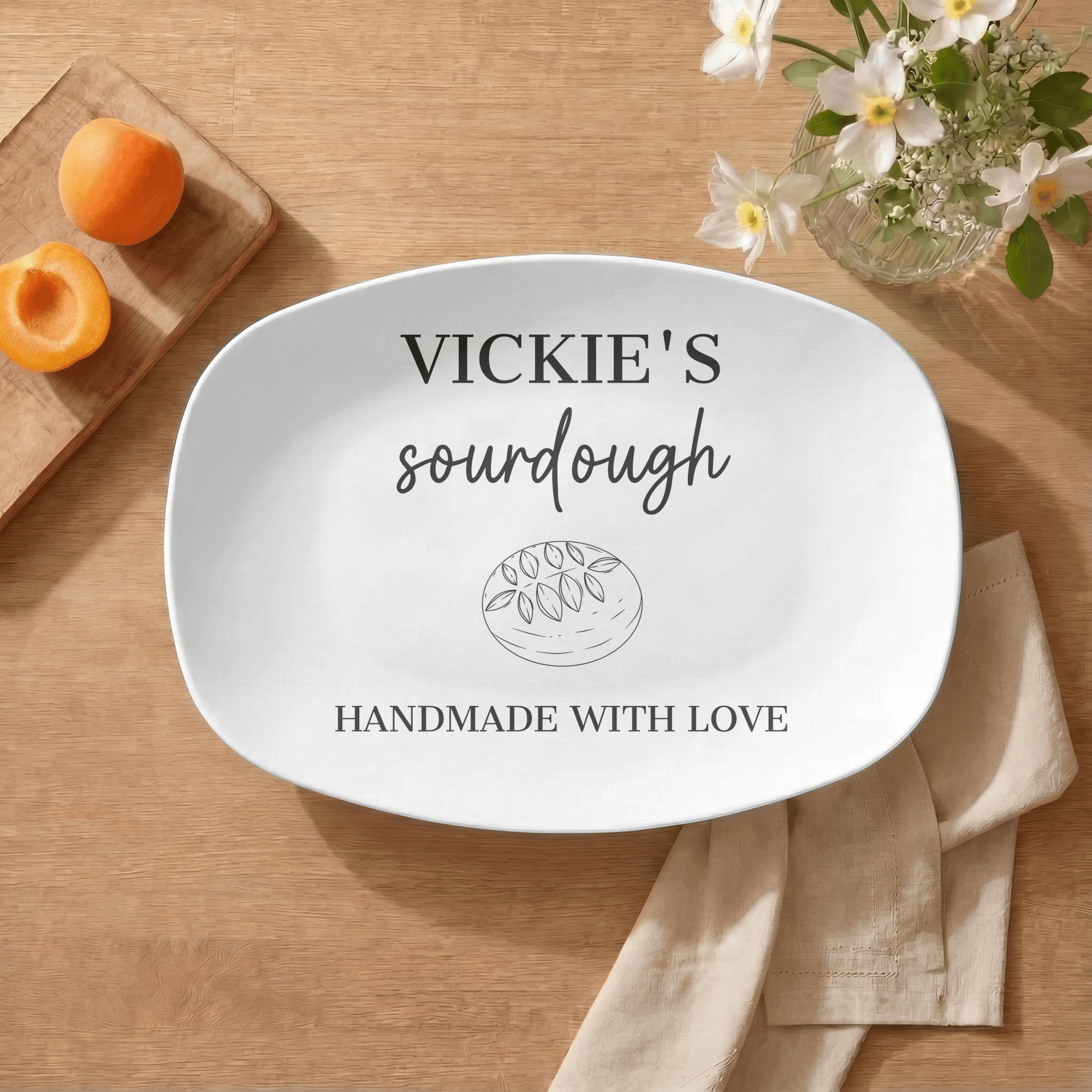 Personalized Sourdough Platter by Lil Plate Shop
