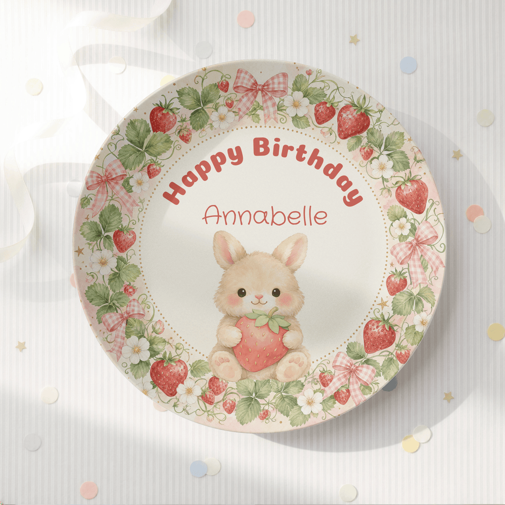 Personalized Strawberry Birthday Plate by Lil Plate Shop