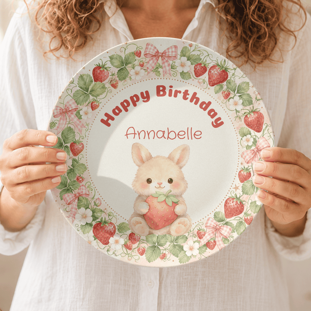 Personalized Strawberry Birthday Plate by Lil Plate Shop