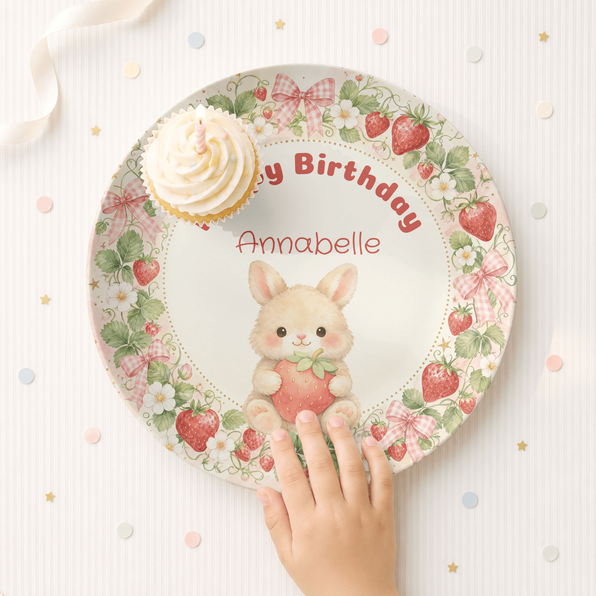 Personalized Strawberry Birthday Plate by Lil Plate Shop