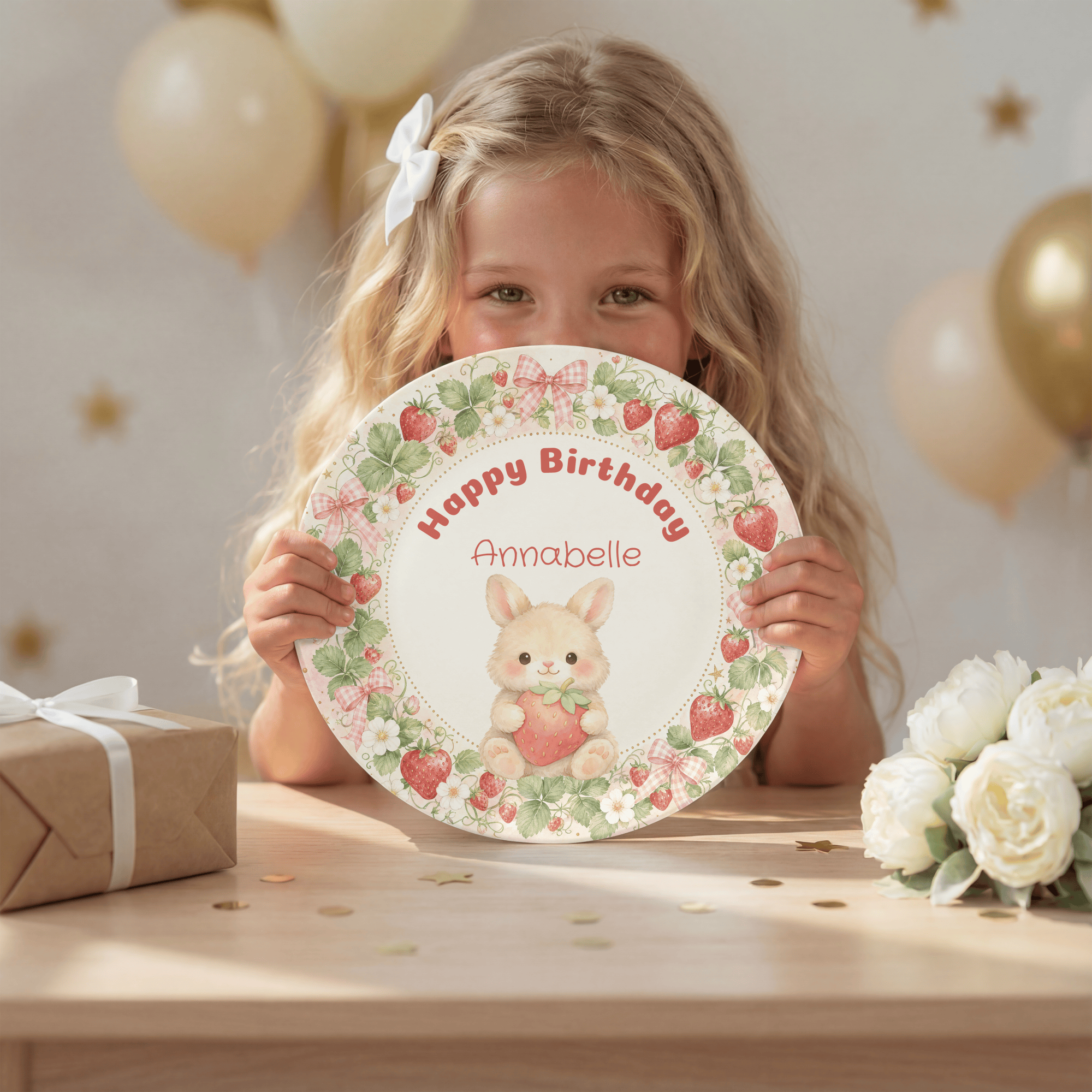 Personalized Strawberry Birthday Plate by Lil Plate Shop