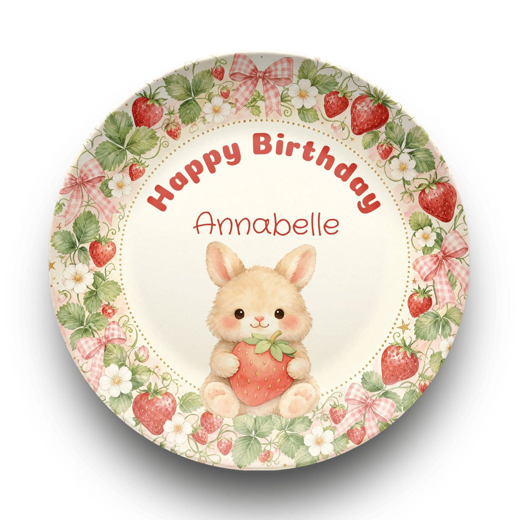 Personalized Strawberry Birthday Plate Plate by Lil Plate Shop
