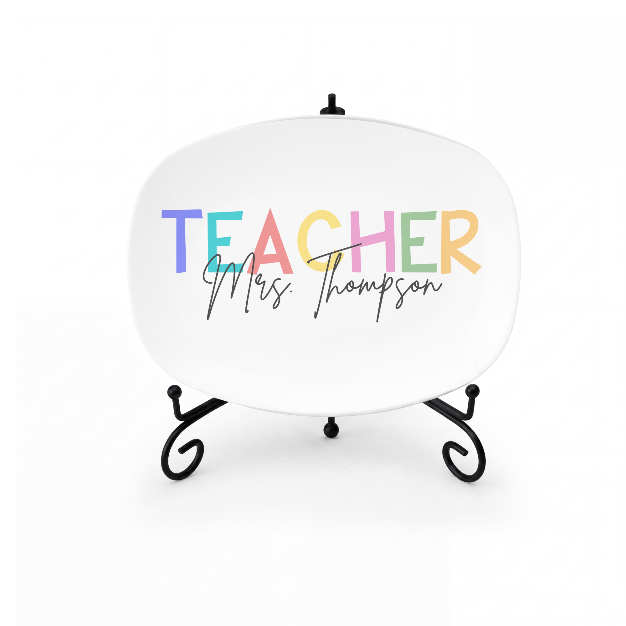 Personalized Teacher Platter Platter + Stand + Gift Box by Lil Plate Shop
