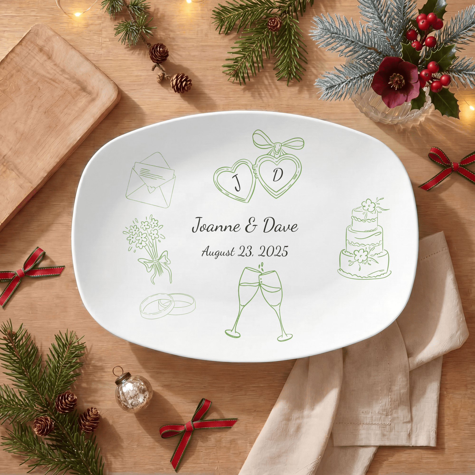 Personalized Wedding Platter by Lil Plate Shop