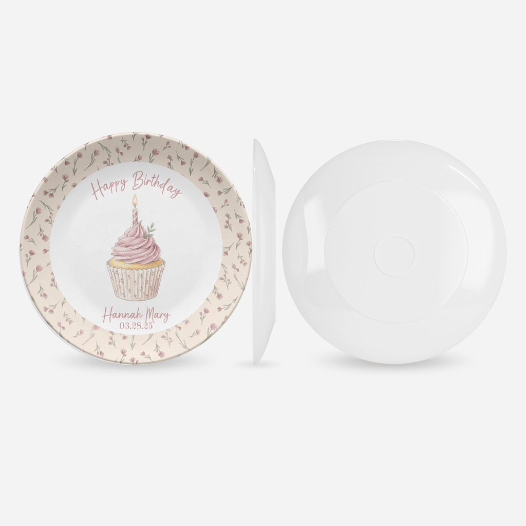 Petite Rose Birthday Cupcake Plate by Lil Plate Shop
