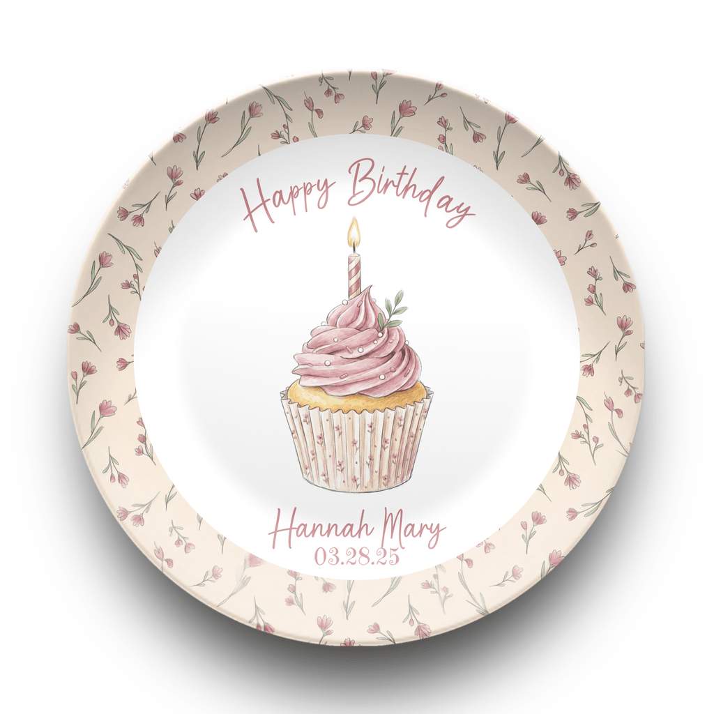 Petite Rose Birthday Cupcake Plate Plate by Lil Plate Shop