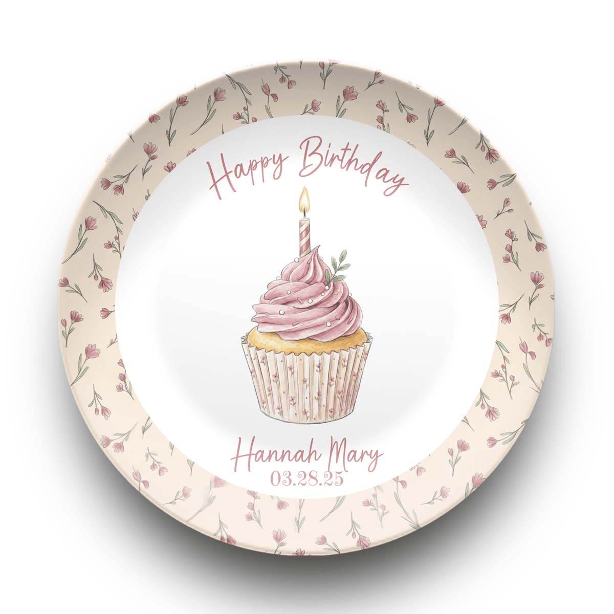 Petite Rose Birthday Cupcake Plate Plate by Lil Plate Shop