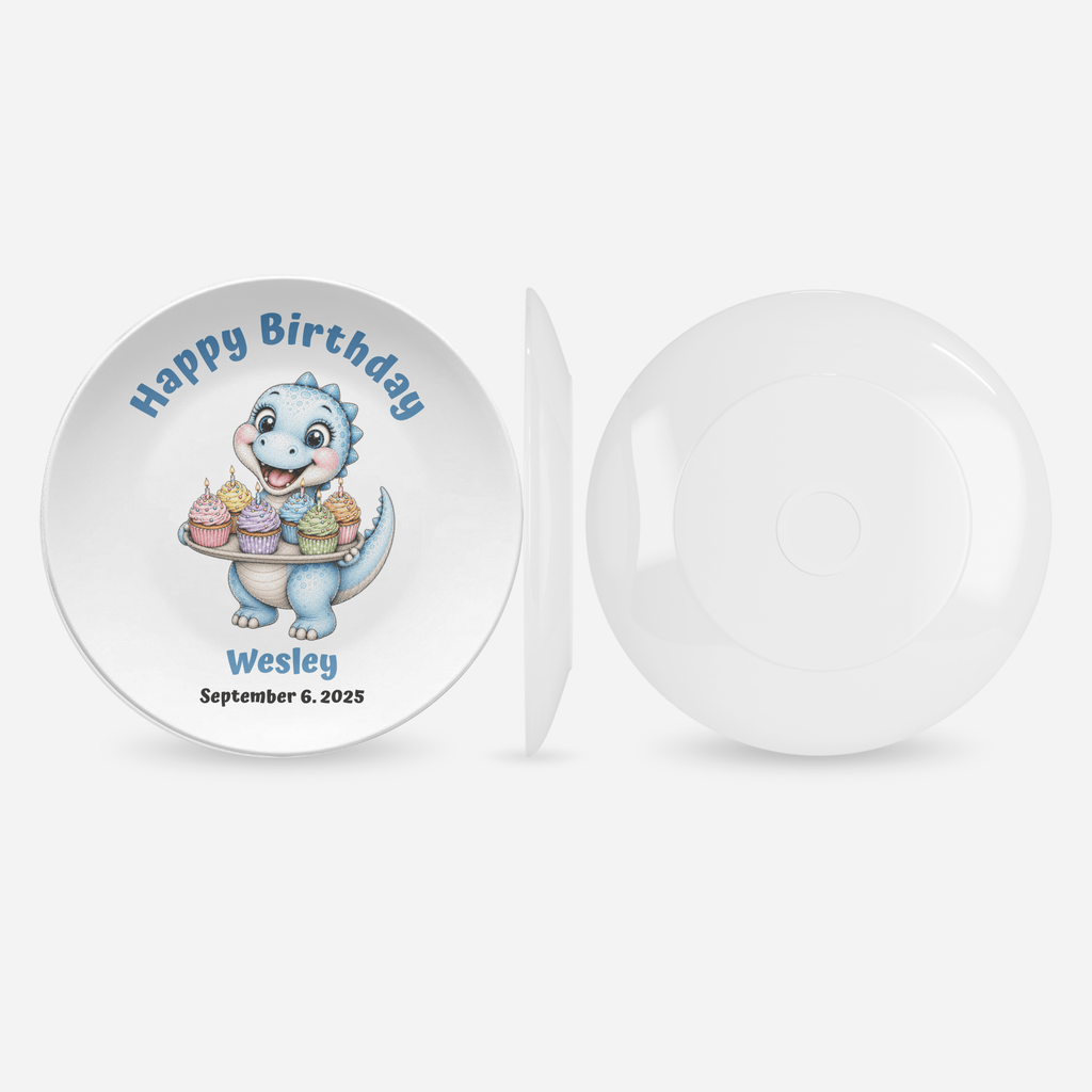 Pick Your Dinosaur Birthday Plate Plate by Lil Plate Shop