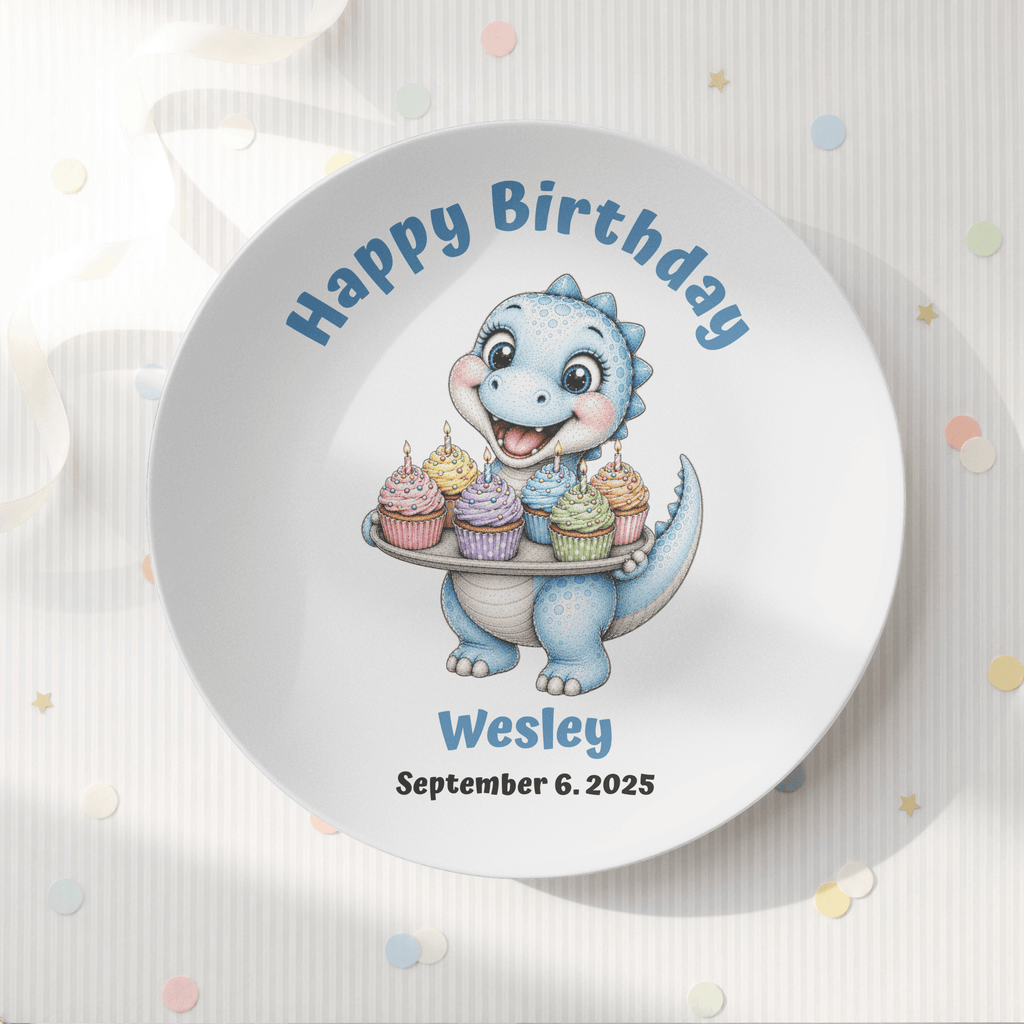 Pick Your Dinosaur Birthday Plate Plate With Stand by Lil Plate Shop