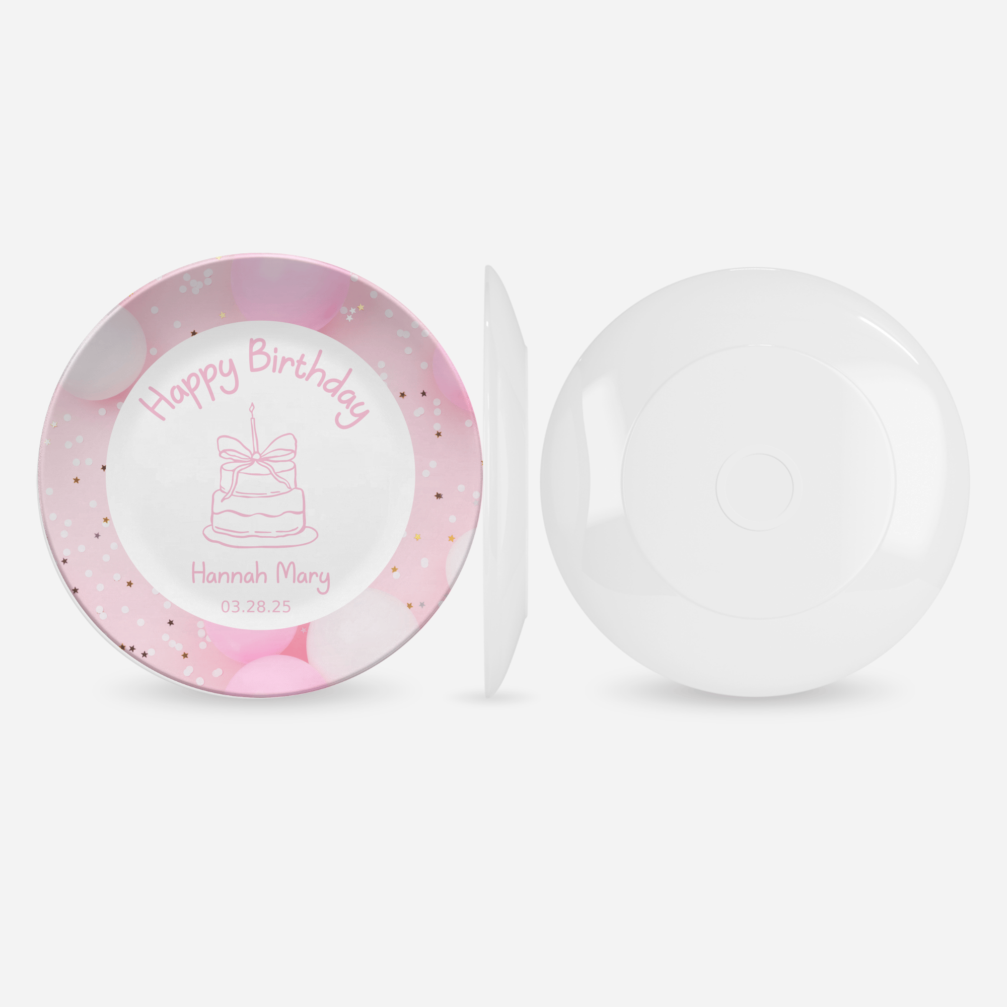 Pink Balloon Birthday Plate by Lil Plate Shop