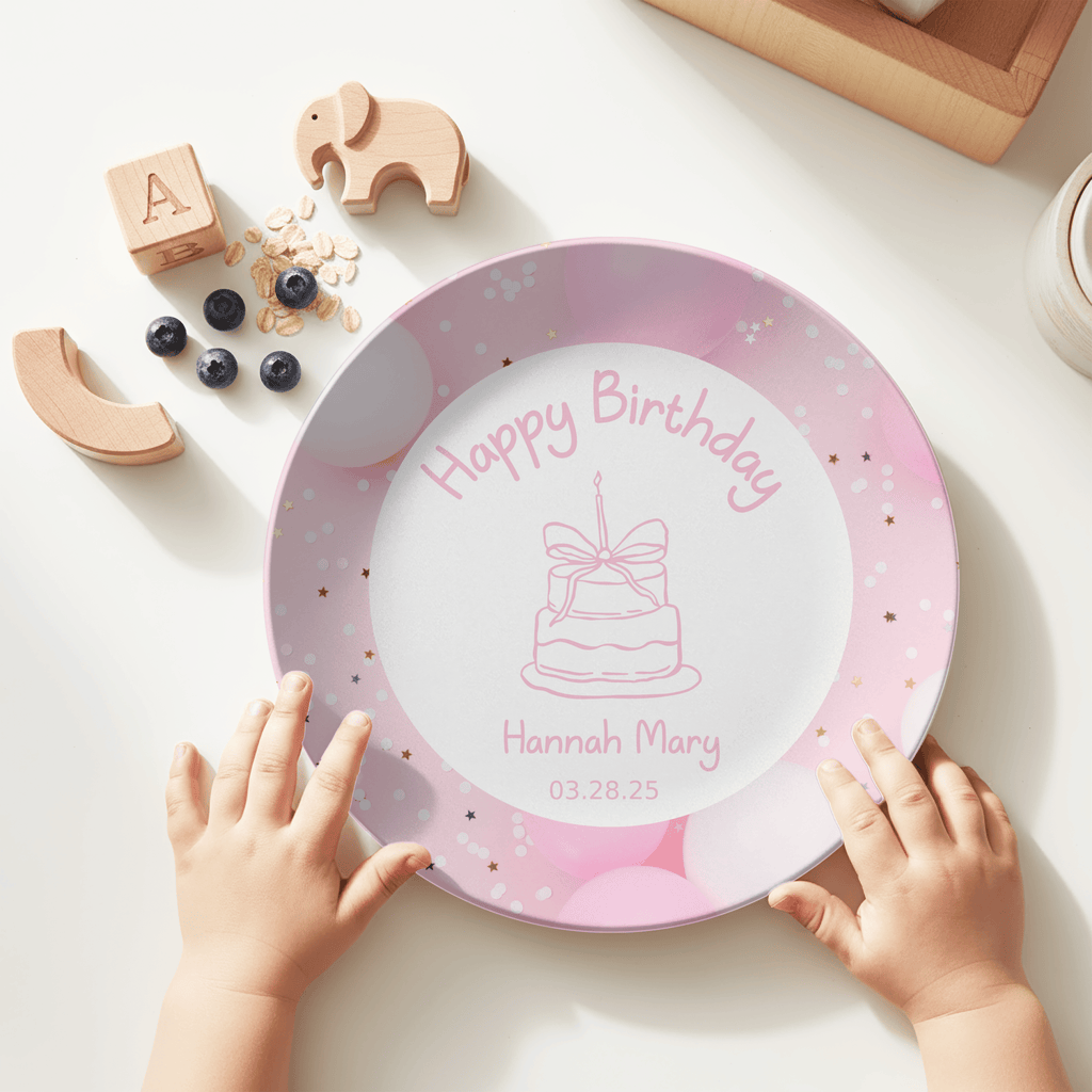 Pink Balloon Birthday Plate by Lil Plate Shop