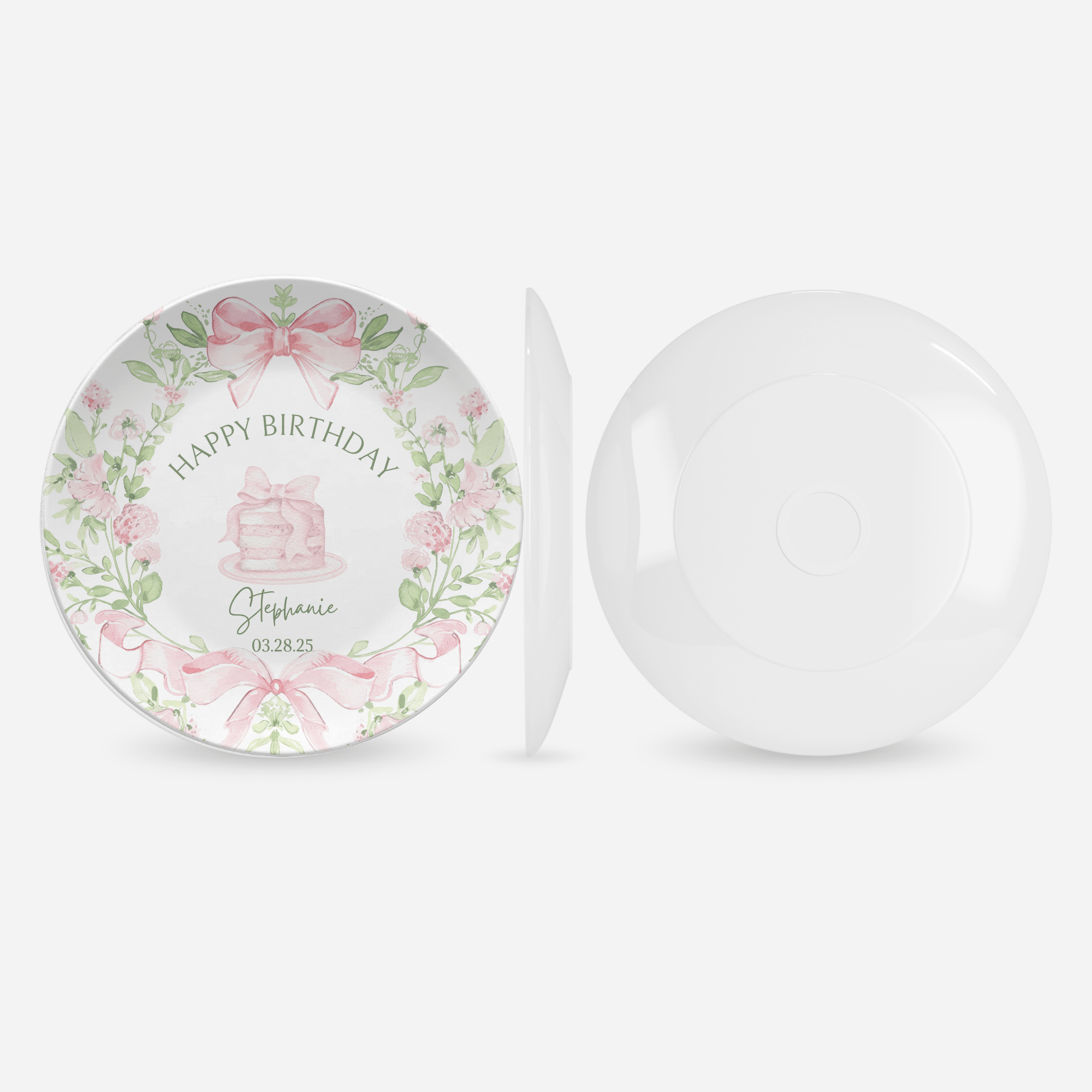 Pink Birthday Bow Plate by Lil Plate Shop