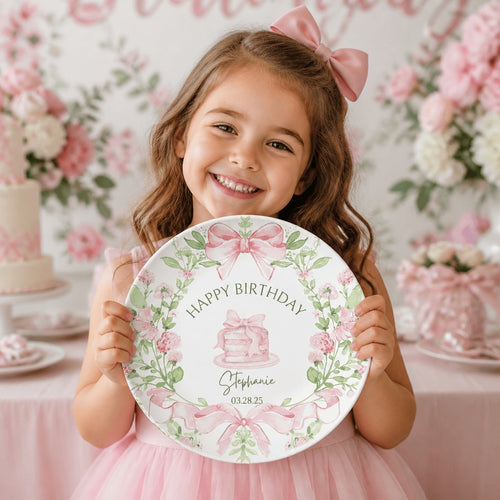 Pink Birthday Bow Plate by Lil Plate Shop