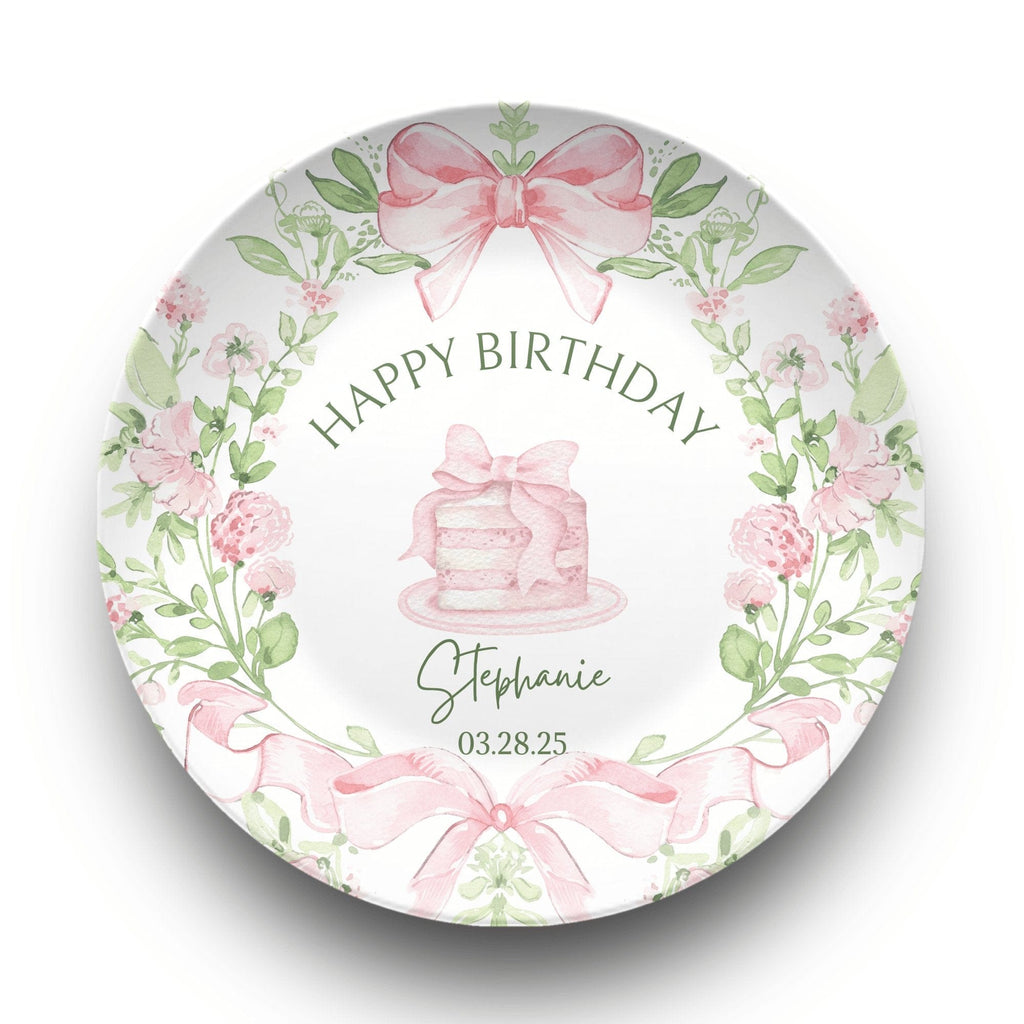 Pink Birthday Bow Plate by Lil Plate Shop