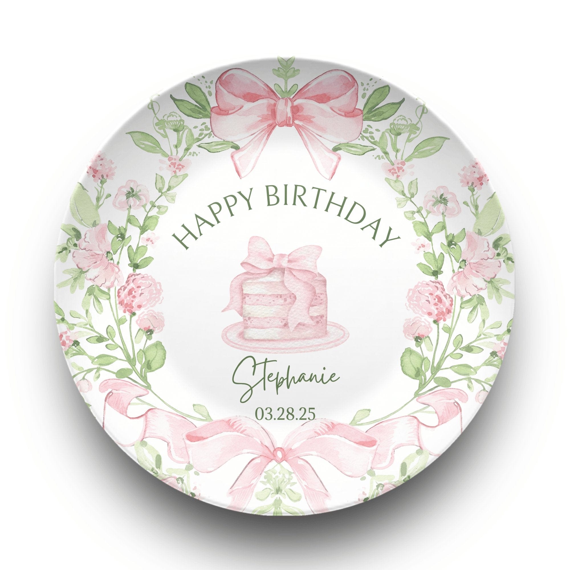 Pink Birthday Bow Plate by Lil Plate Shop