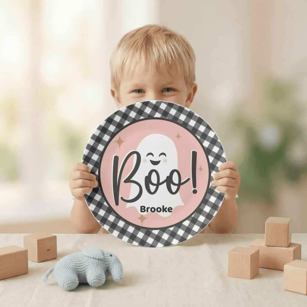 Pink Boo Ghost Plate by Lil Plate Shop