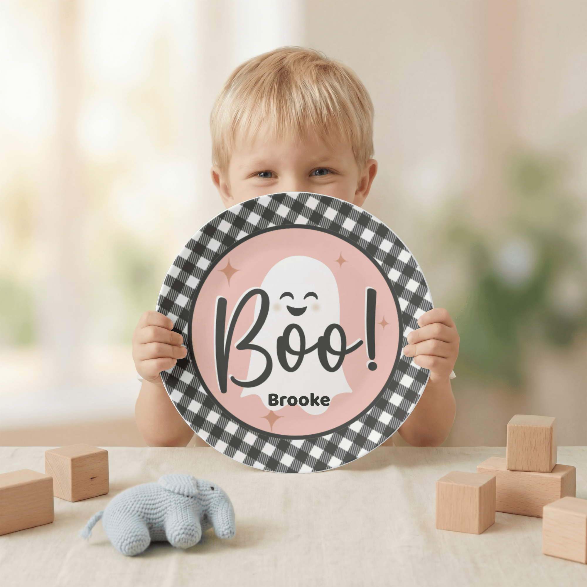 Pink Boo Ghost Plate by Lil Plate Shop