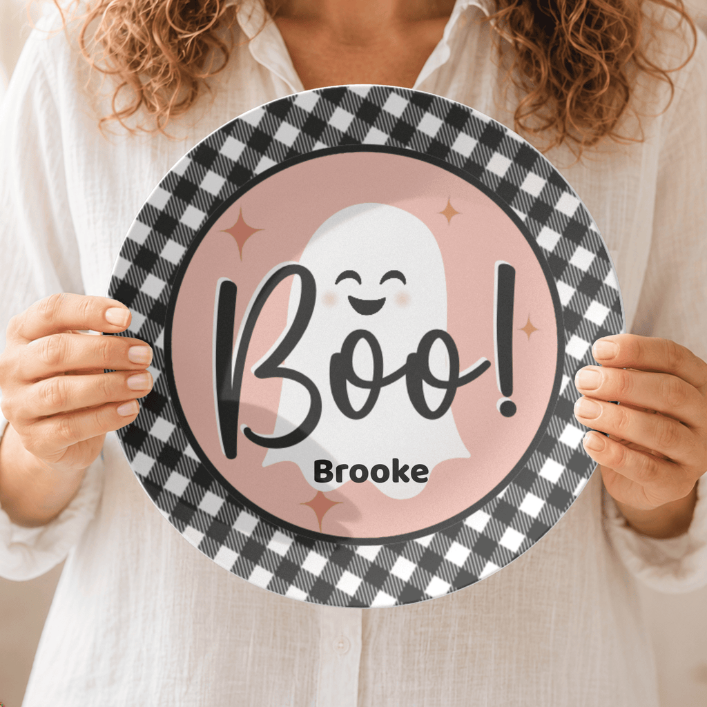 Pink Boo Ghost Plate by Lil Plate Shop