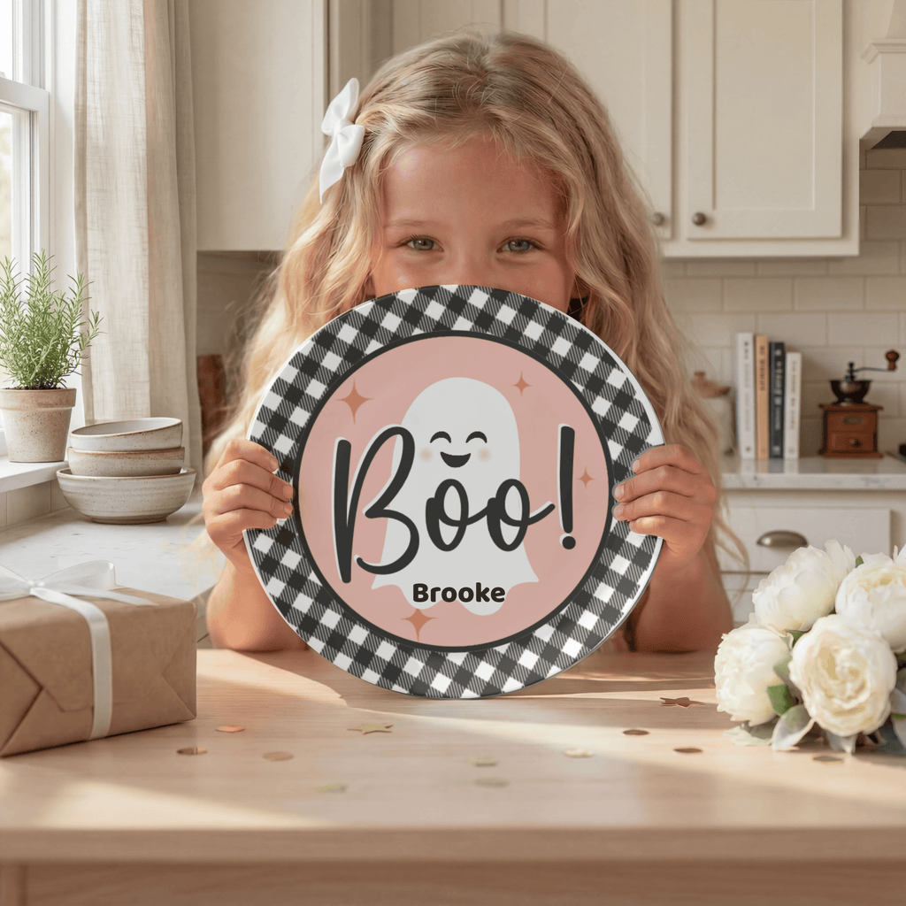 Pink Boo Ghost Plate by Lil Plate Shop