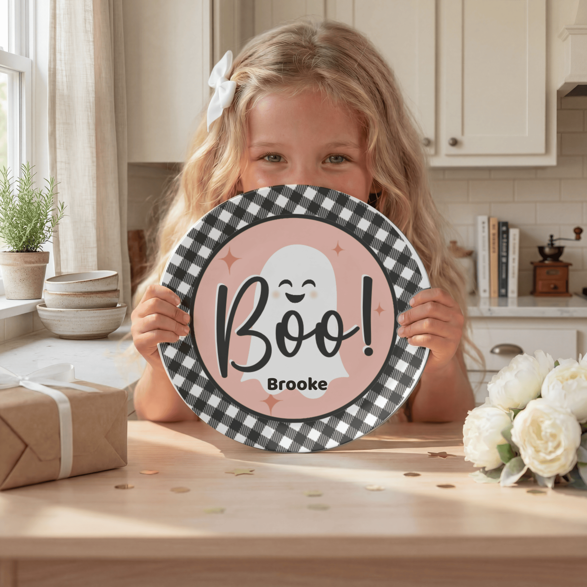 Pink Boo Ghost Plate by Lil Plate Shop