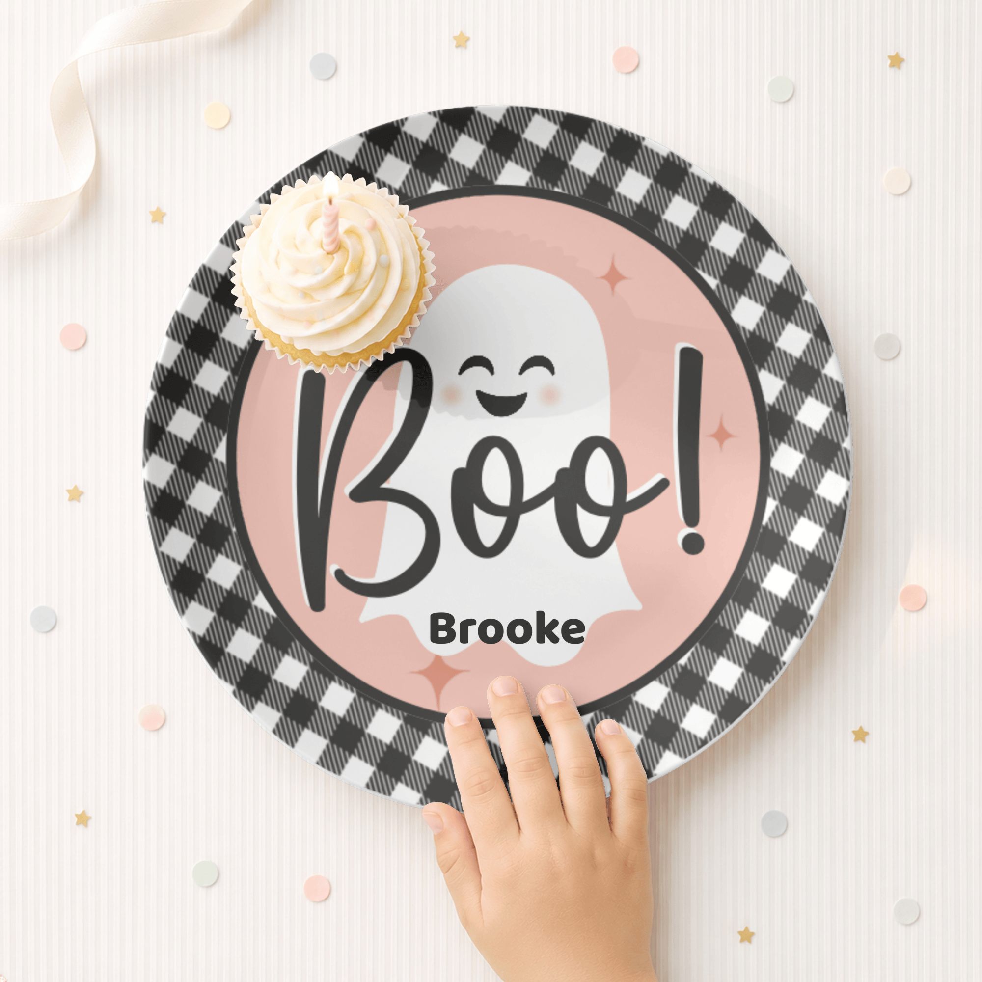 Pink Boo Ghost Plate by Lil Plate Shop