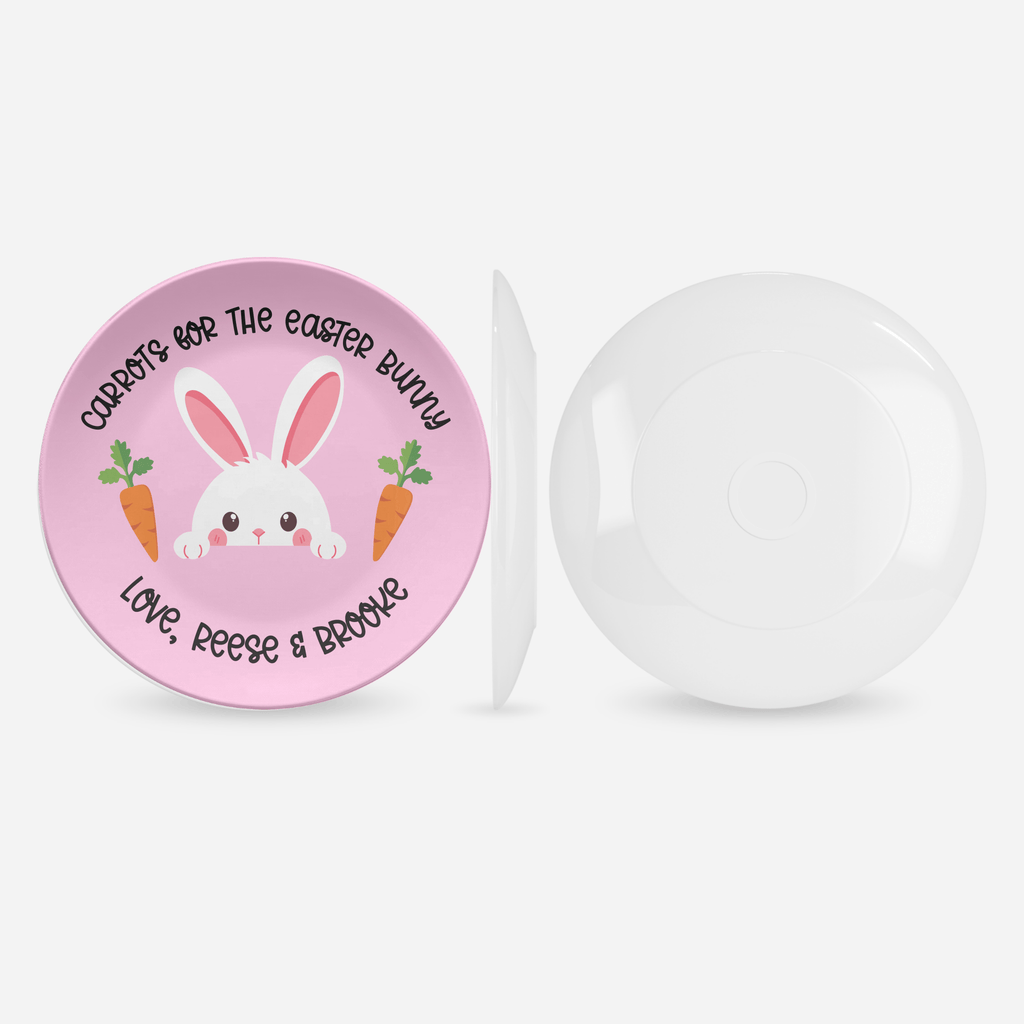 Pink Carrots Easter Bunny Plate by Lil Plate Shop