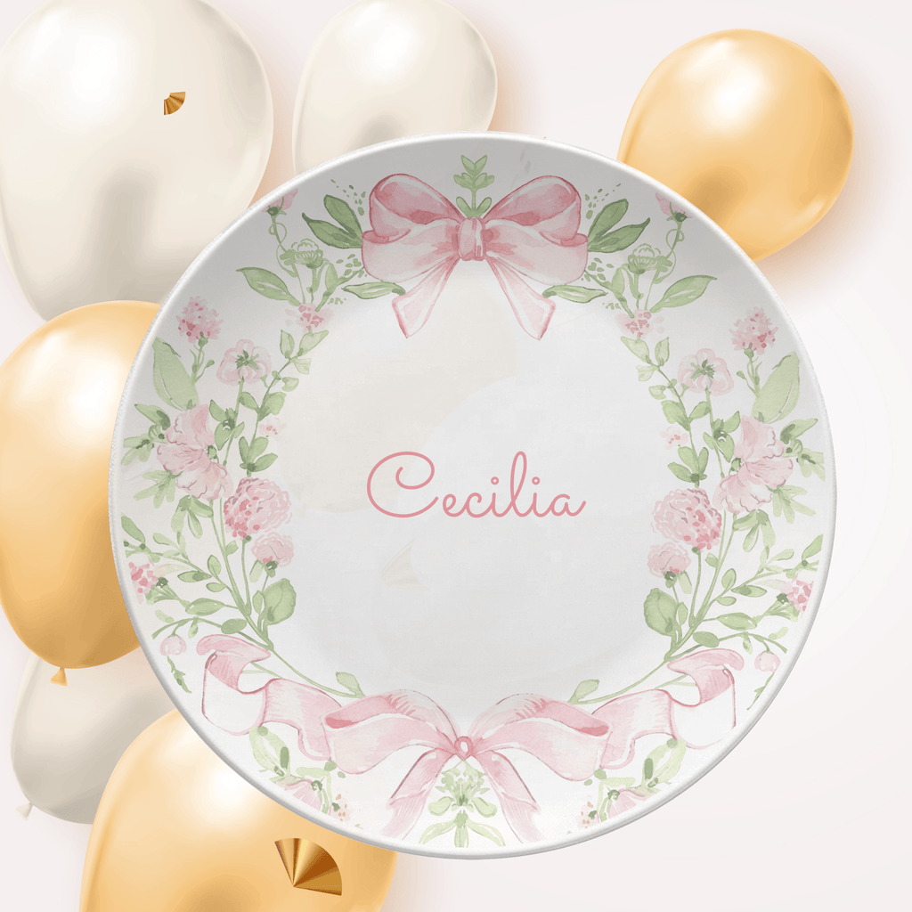 Pink Coquette Bow Plate by Lil Plate Shop