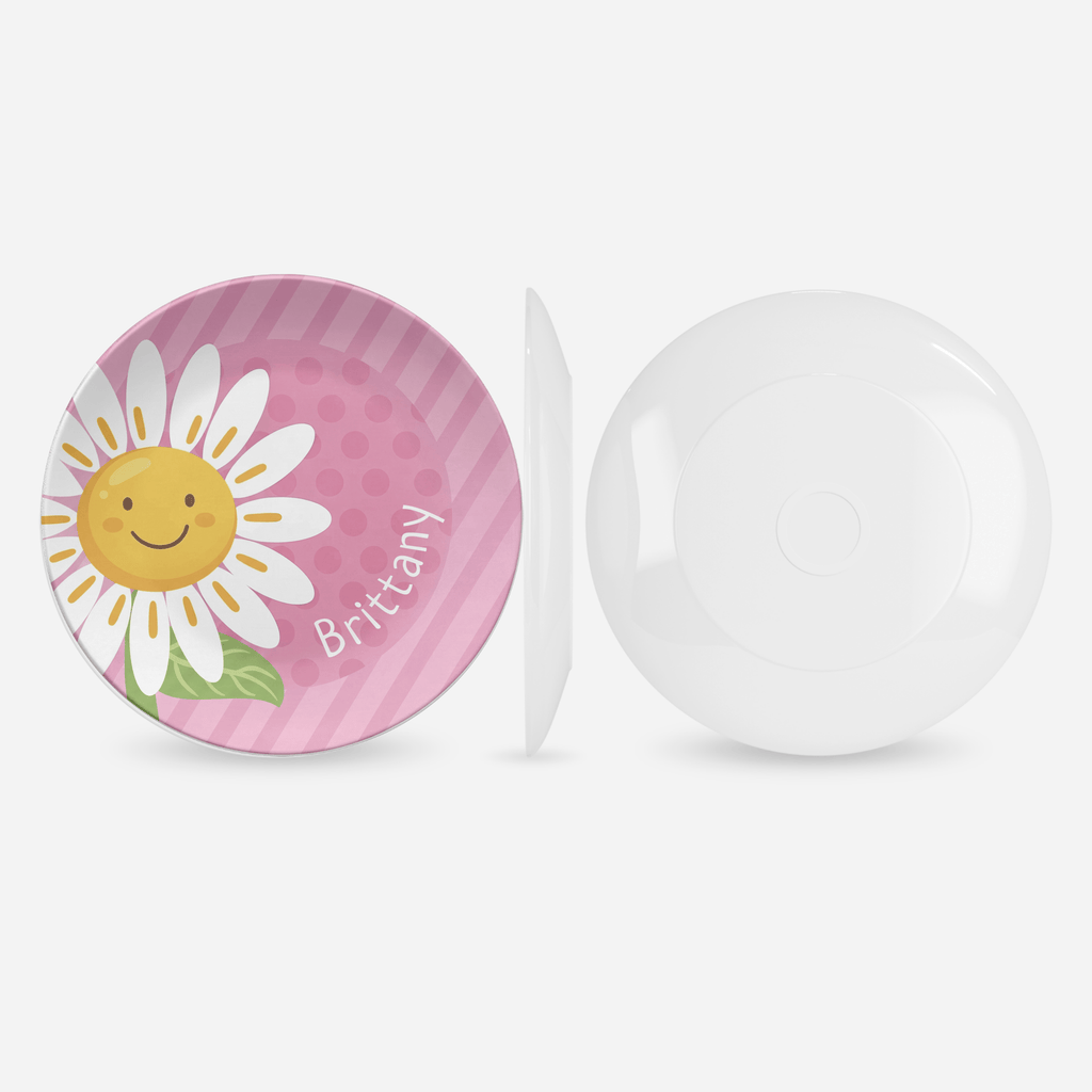 Pink Daisy Name Plate by Lil Plate Shop