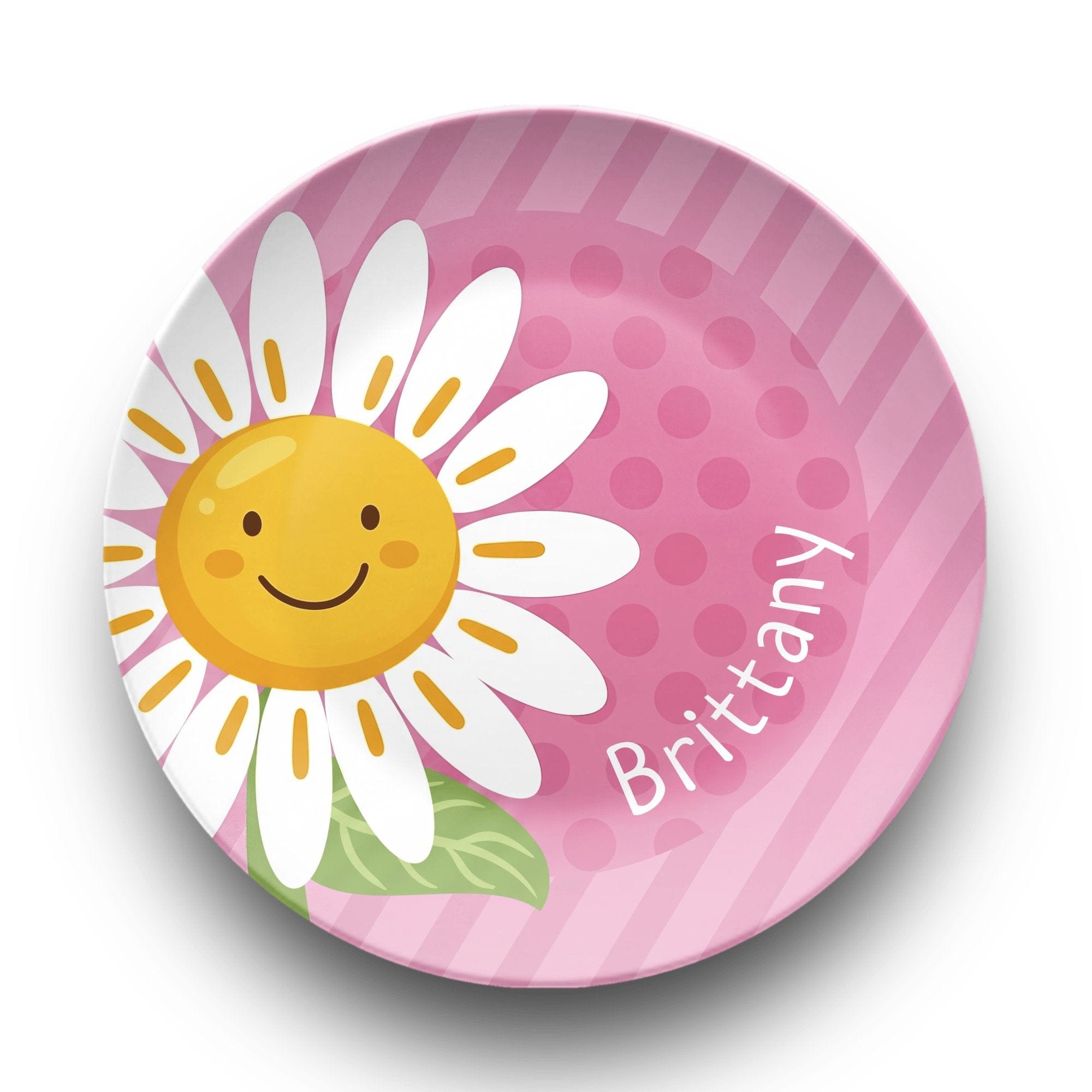 Pink Daisy Name Plate by Lil Plate Shop