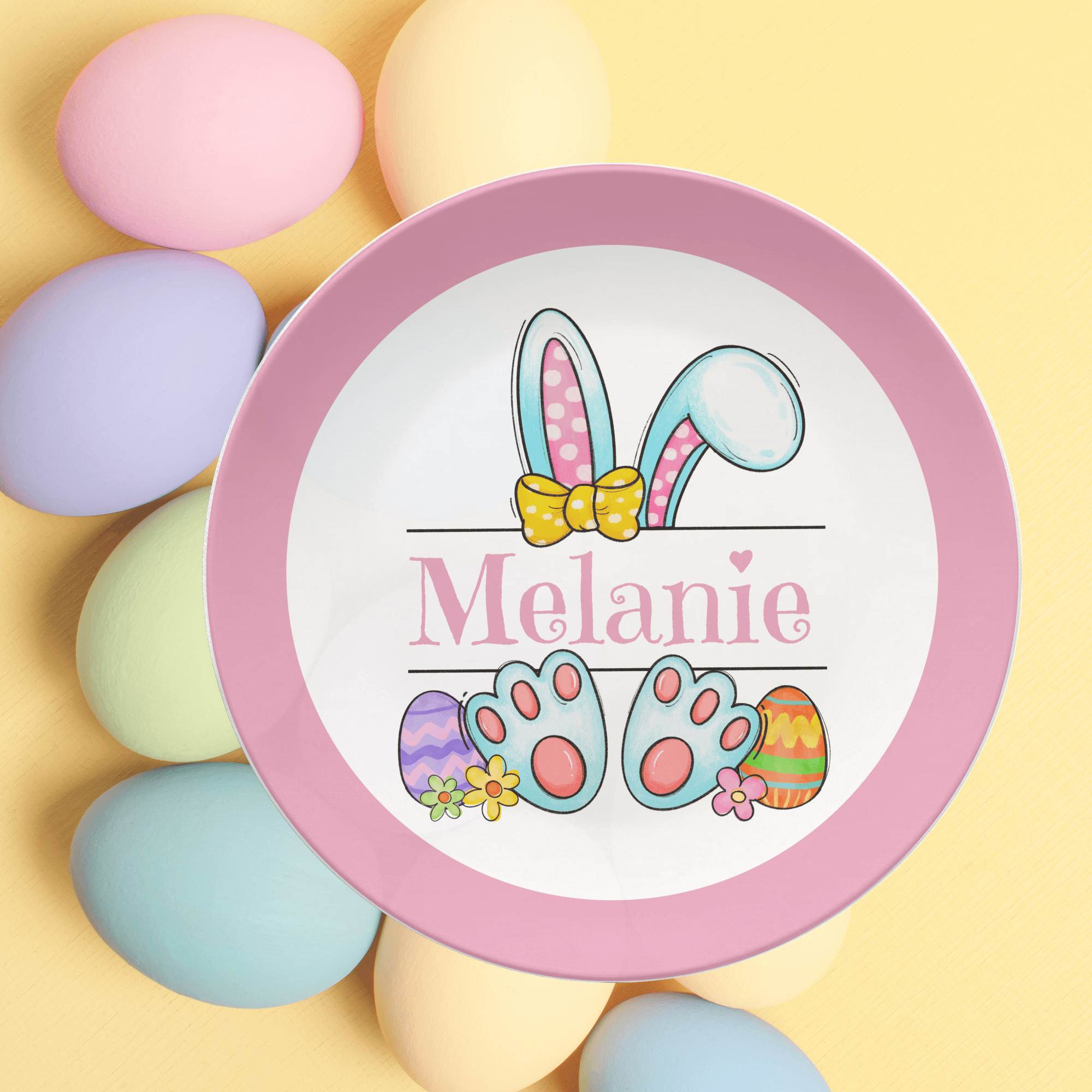 Pink Easter Bunny Ear Plate by Lil Plate Shop